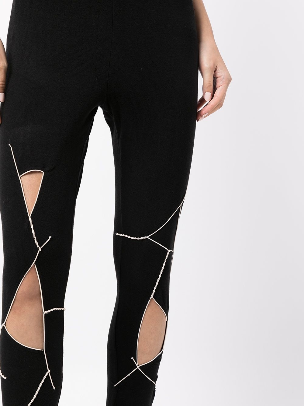 logo-waist cut-out leggings - 5