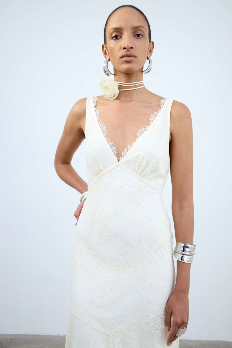 ADOLPHUS MAXI DRESS IN IVORY LACE 3