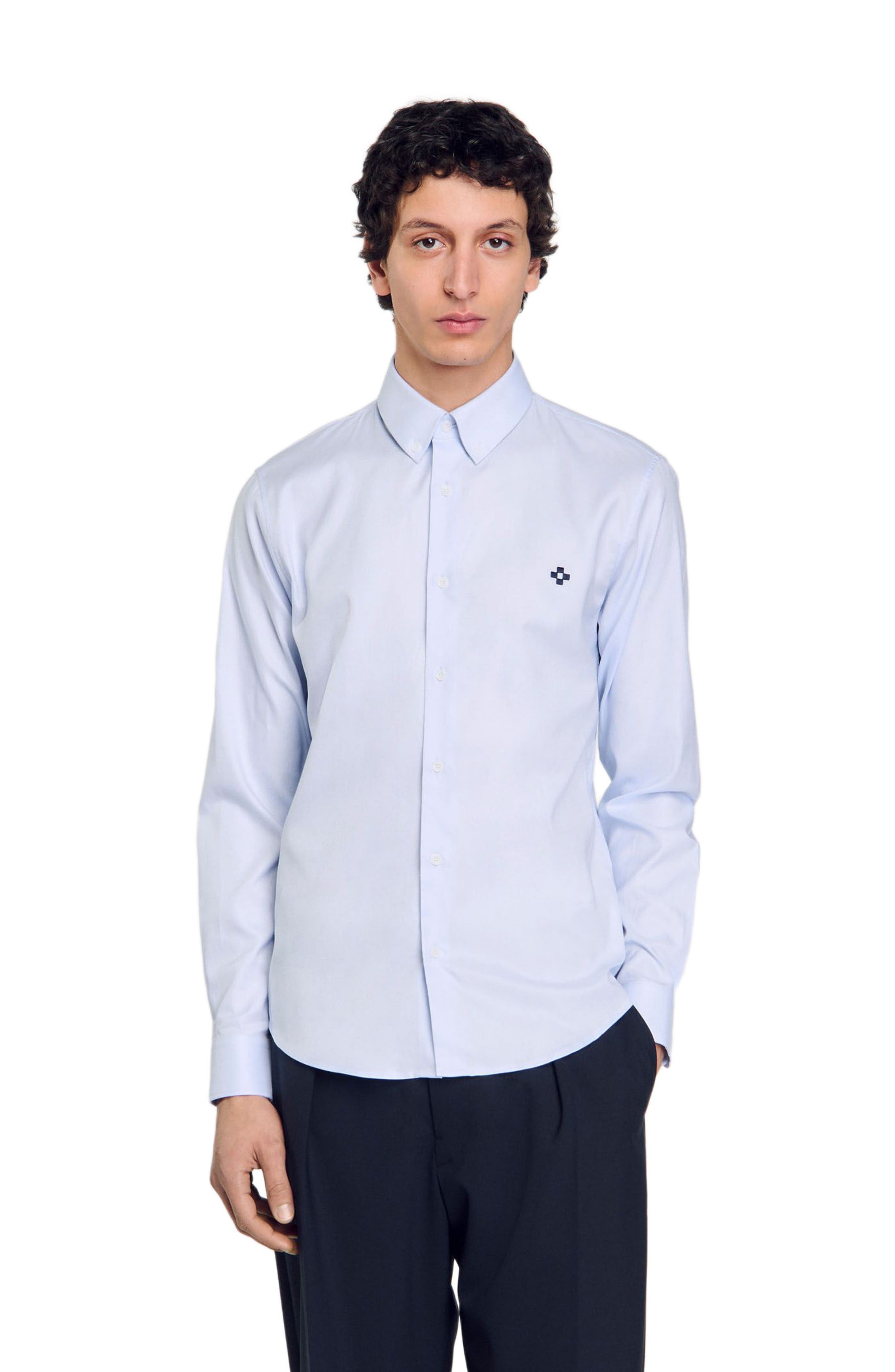 SANDRO Cross patch shirt in Blue Sky at Nordstrom - 3