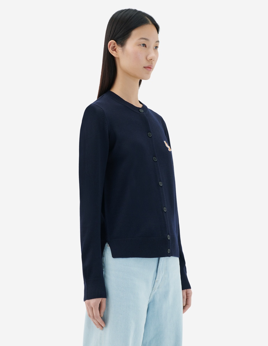 CHILLAX FOX PATCH ADJUSTED R-NECK CARDIGAN - 4
