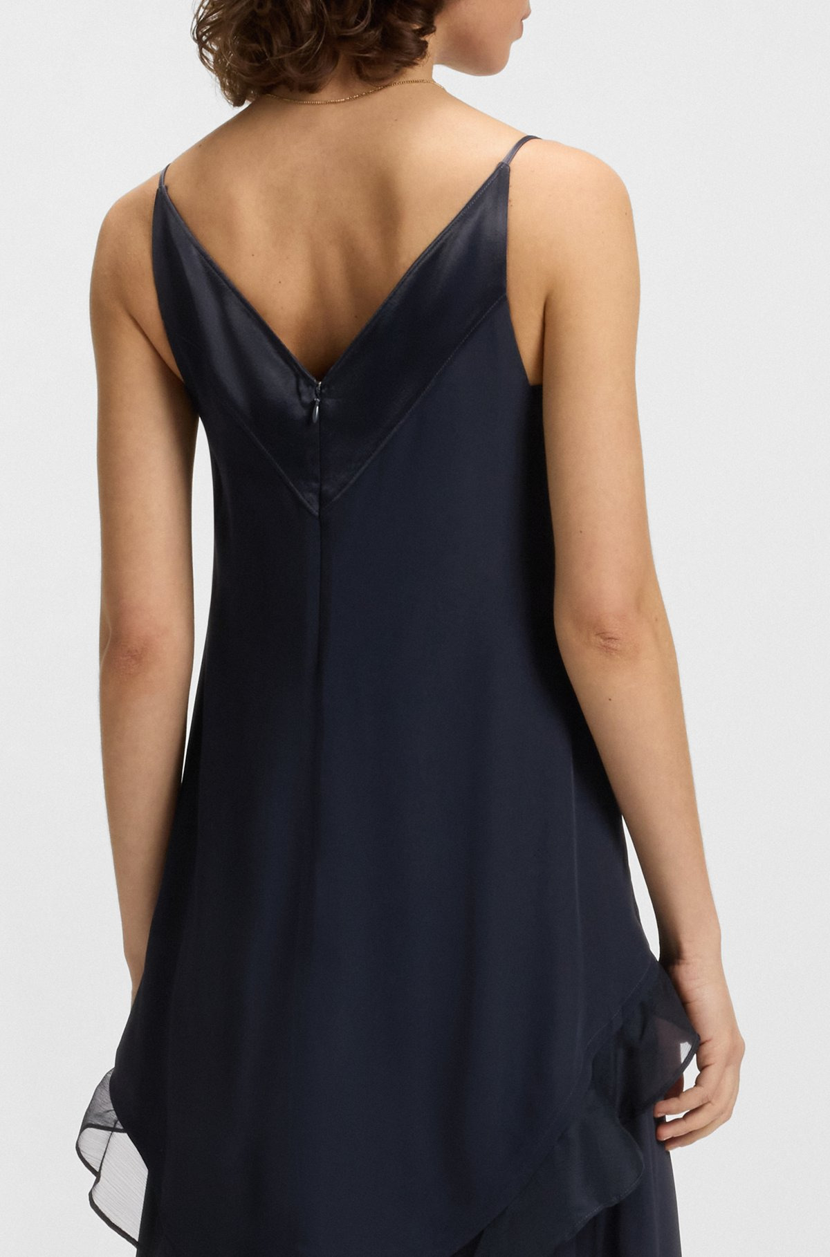LAYERED SATIN DRESS WITH SILK INSERTS - 6