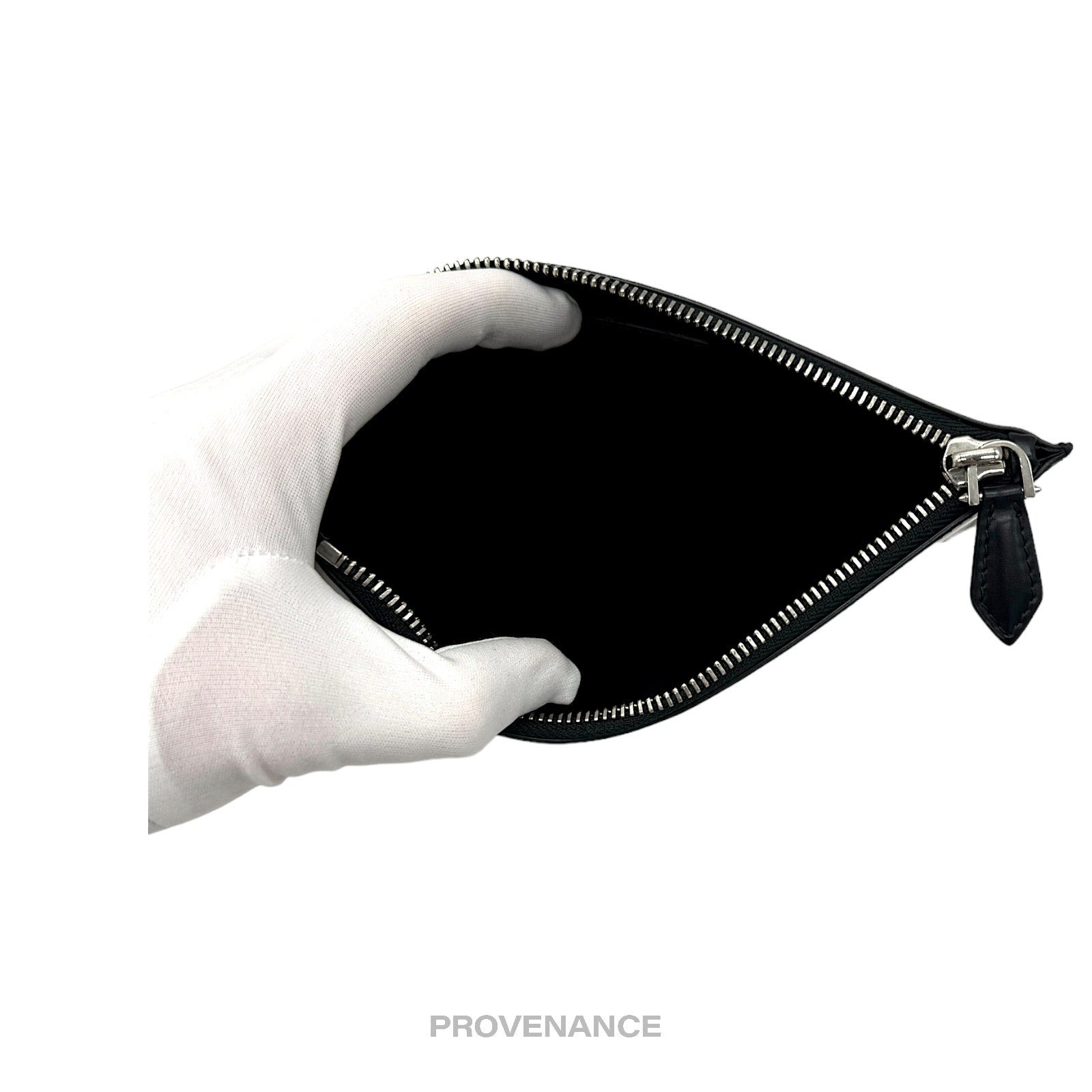 Givenchy Logo Zip Pouch Clutch Bag - Black Leather - 7