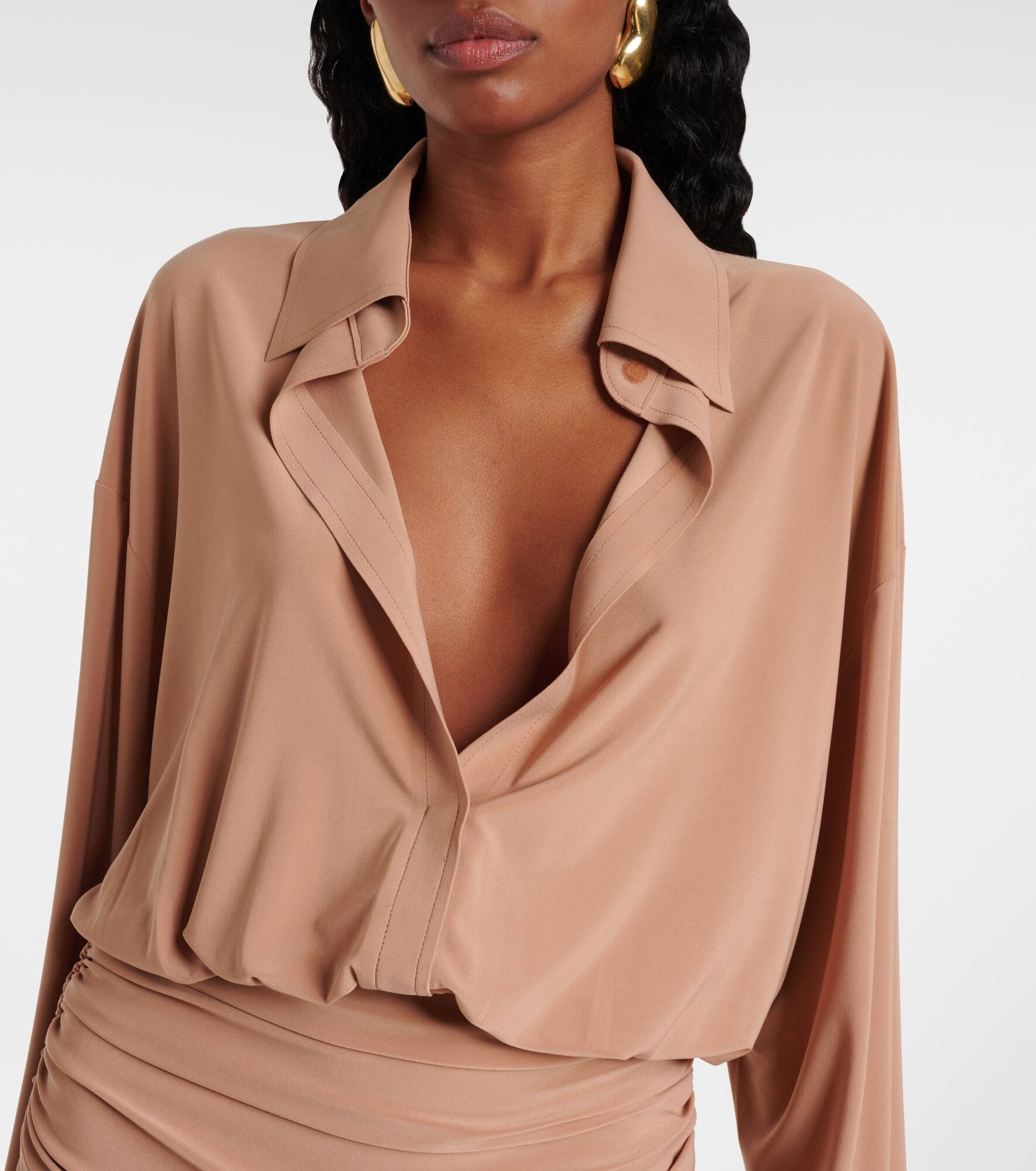Shirred shirt dress - 4
