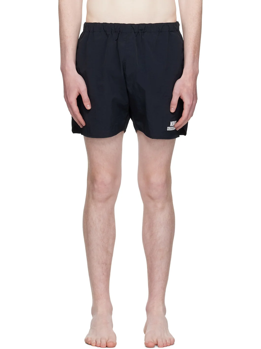 Black Mid Length Swim Shorts - 1