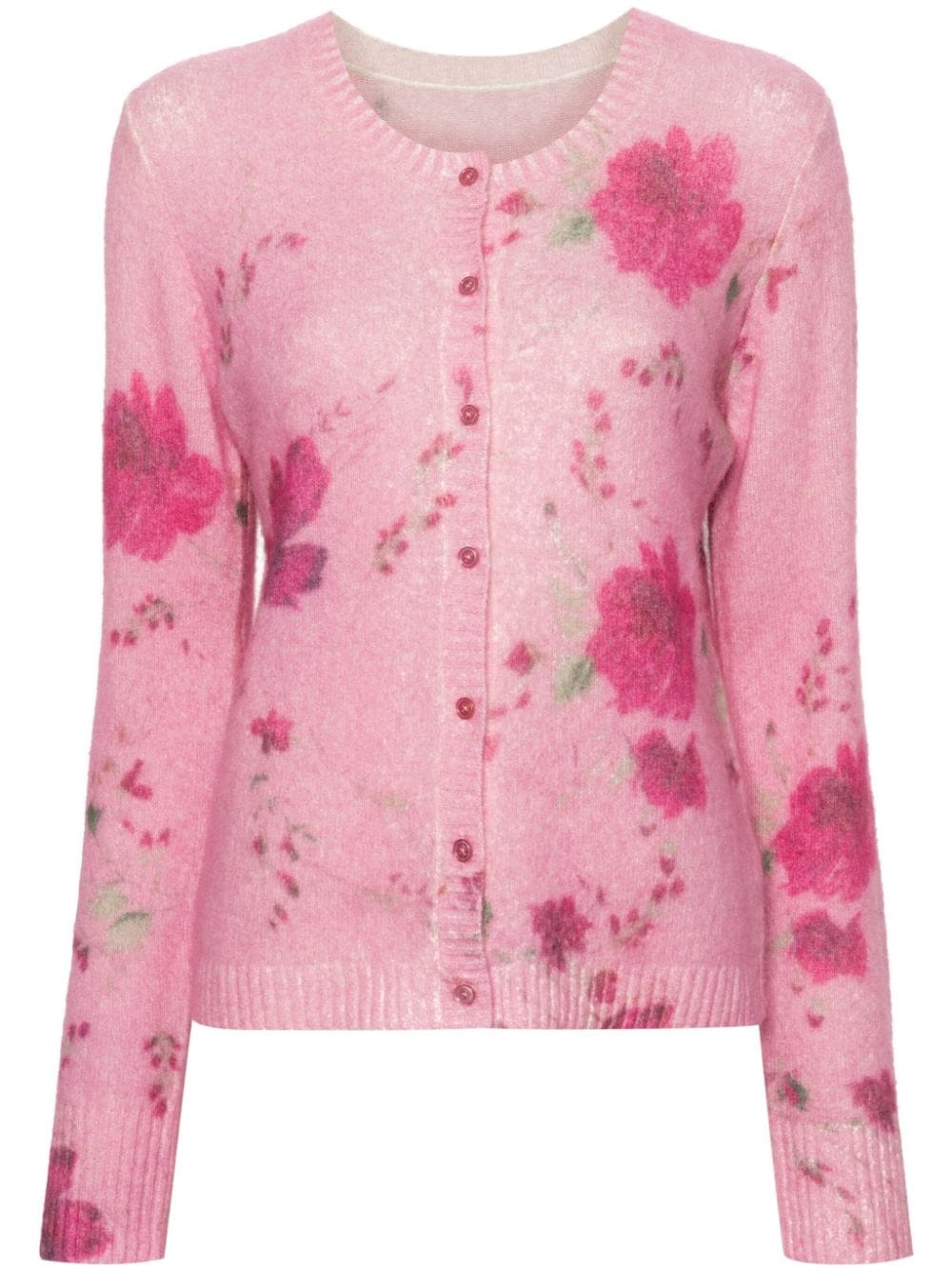 rose-jacquard cardigan - 1