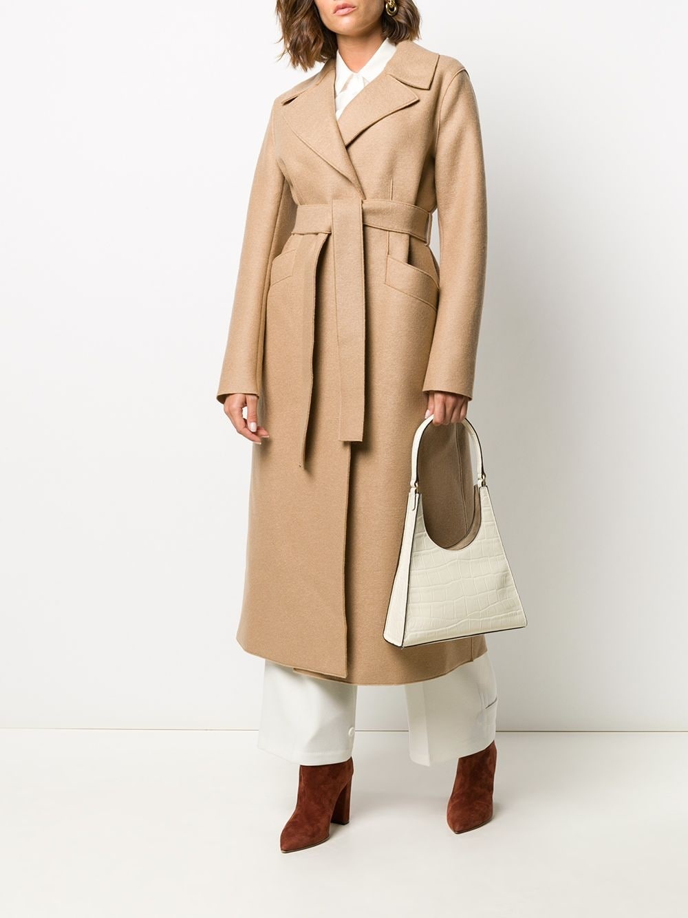 wrap-around virgin wool coat - 2
