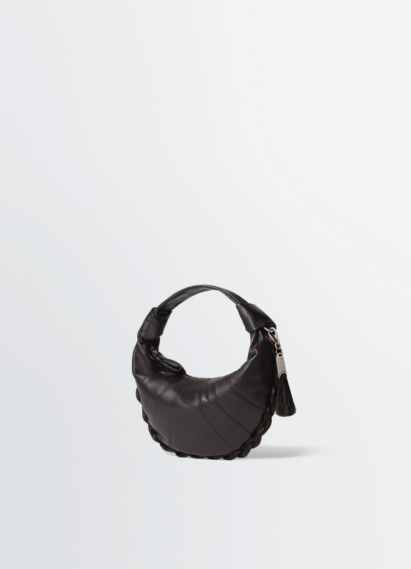 MINI FORTUNE CROISSANT BAG IN LEATHER AND HORSEHAIR 3