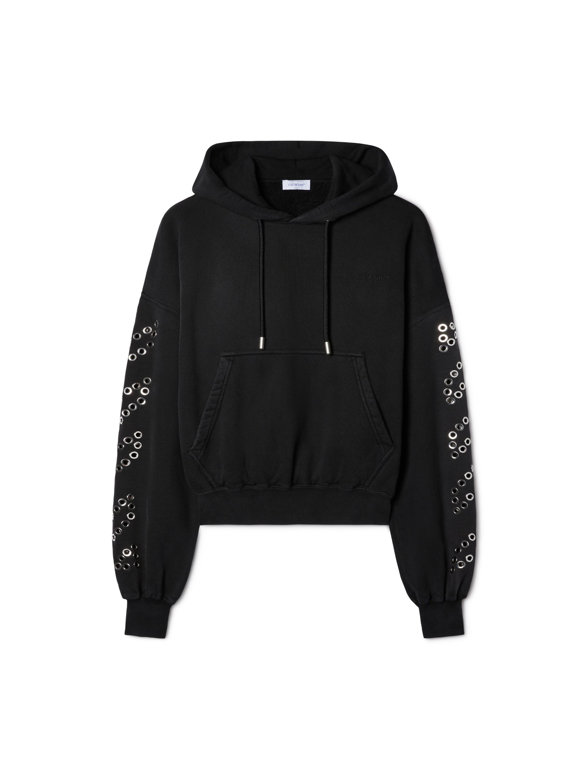 Eyelet Diags Over Hoodie - 1
