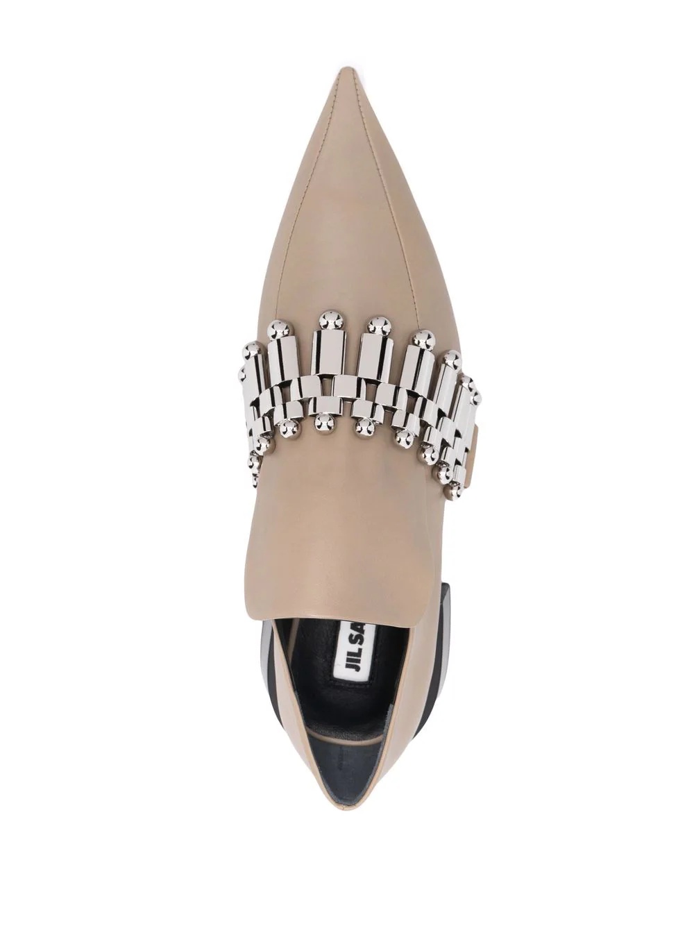 pointed-toe leather loafers - 4