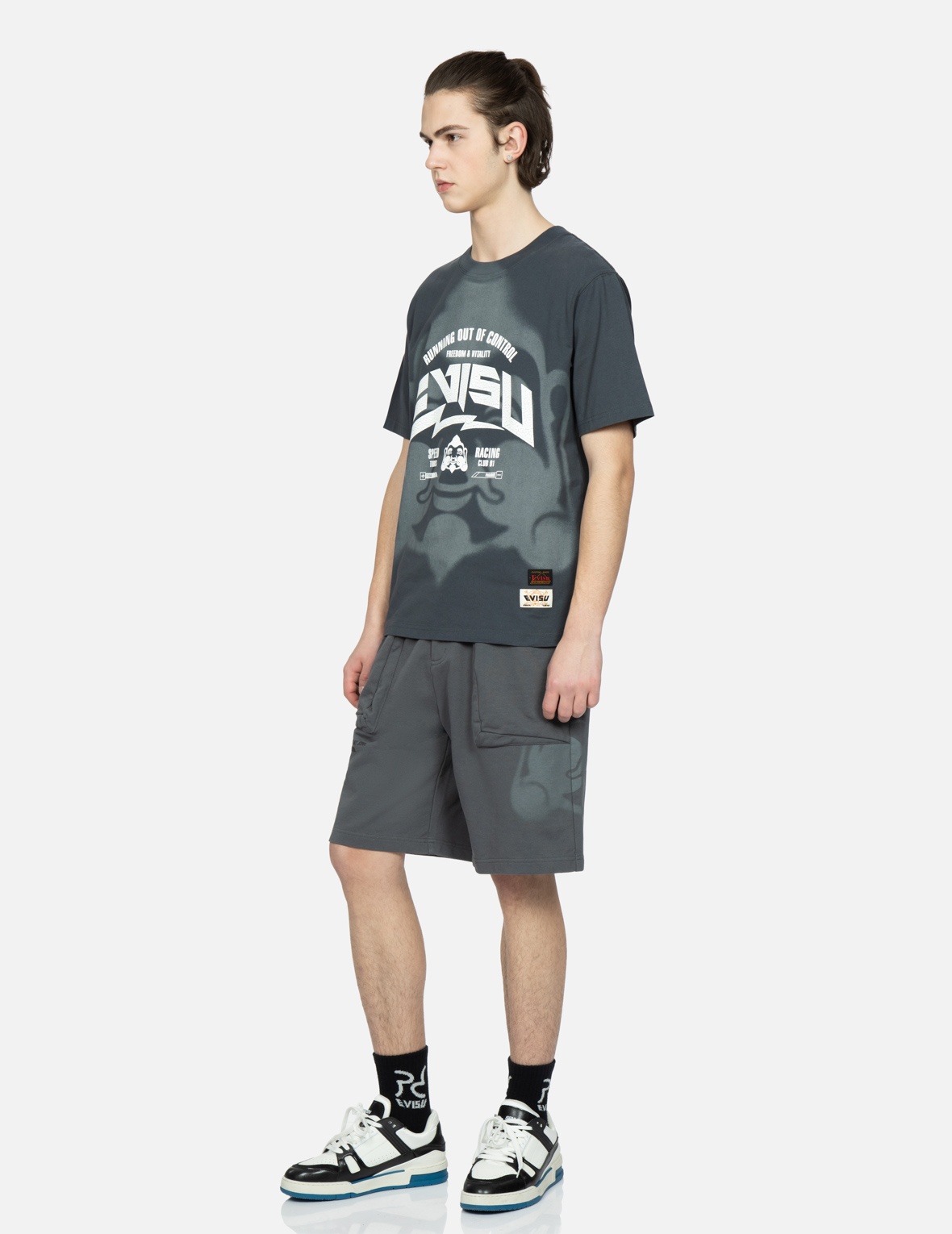 SEAGULL EMBROIDERY AND STENCIL GODHEAD PRINT SWEAT SHORTS - 4