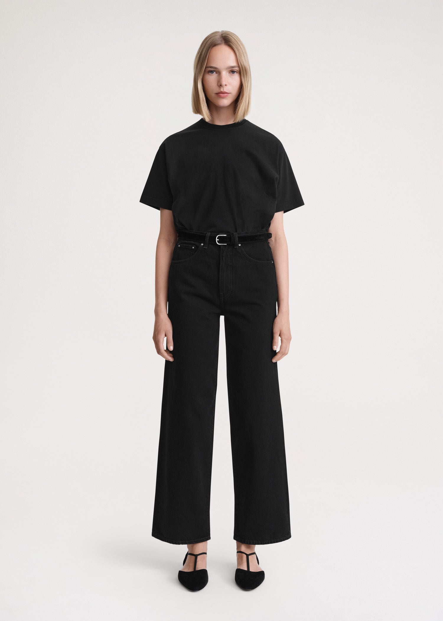 【TOTEME】深いプリーツ ウール パンツ ブラック Women's Trousers & Shorts | TOTEME