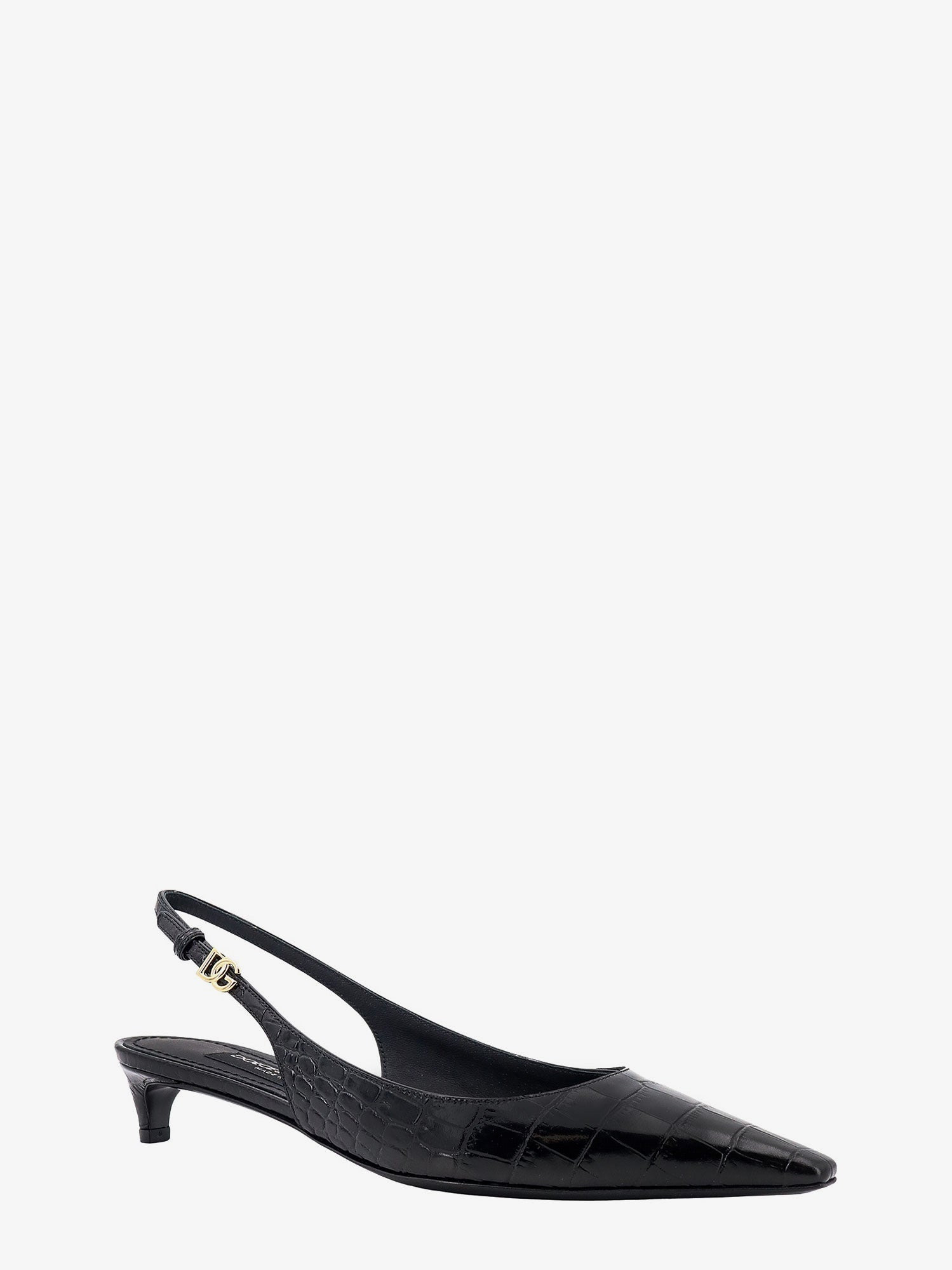 Croco Print Leather Slingback - 2