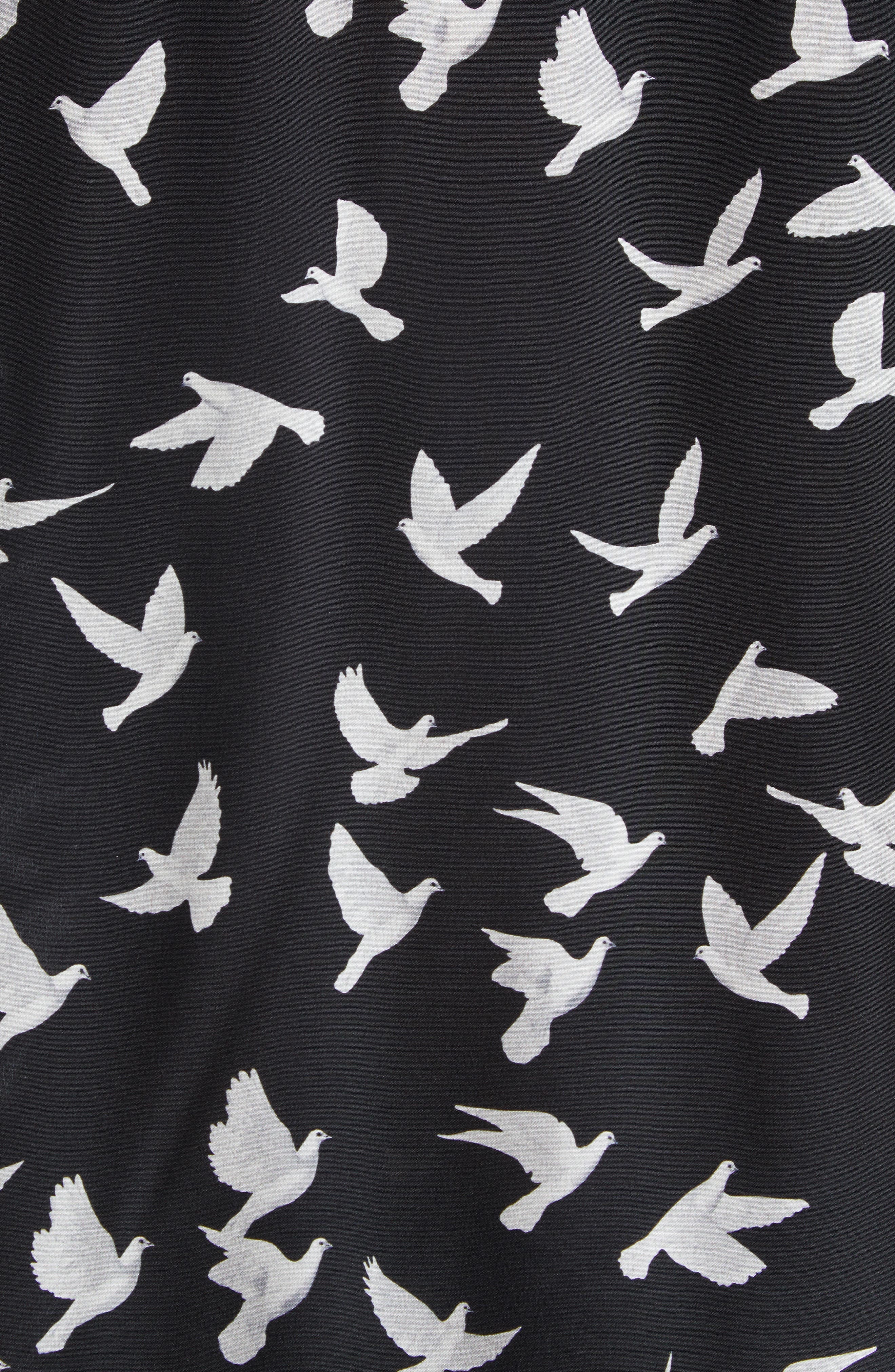 Stella McCartney Mini Birds Silk Button-Up Shirt in Black at Nordstrom - 7