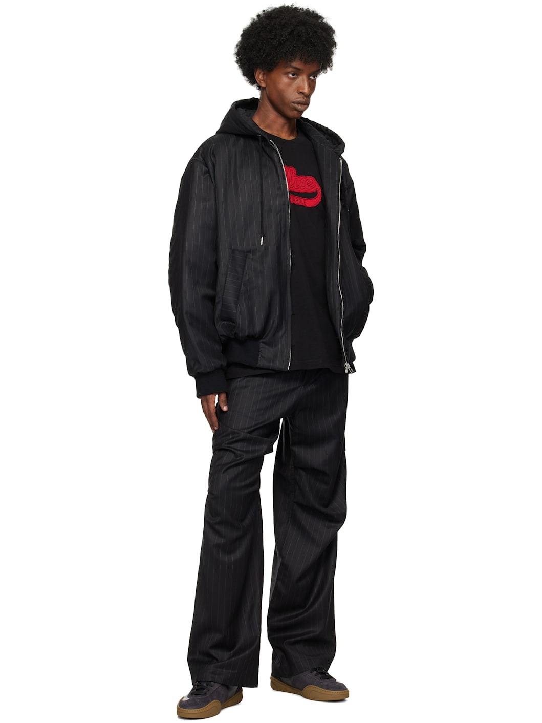Black Hooded Bomber Jacket - 4