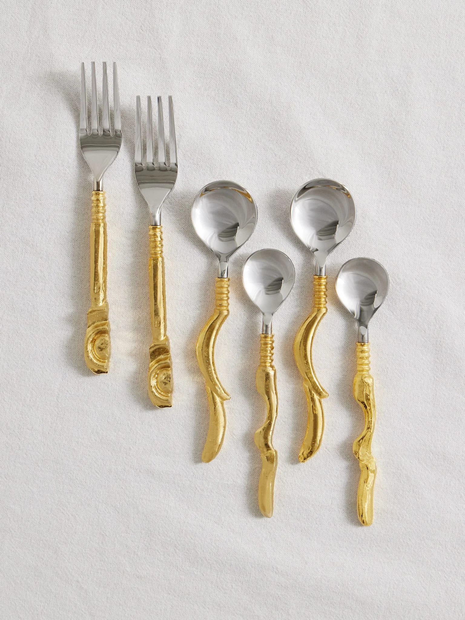 The Totemic Devotion six-piece gold-plated and stainless steel cutlery set Gold - 1