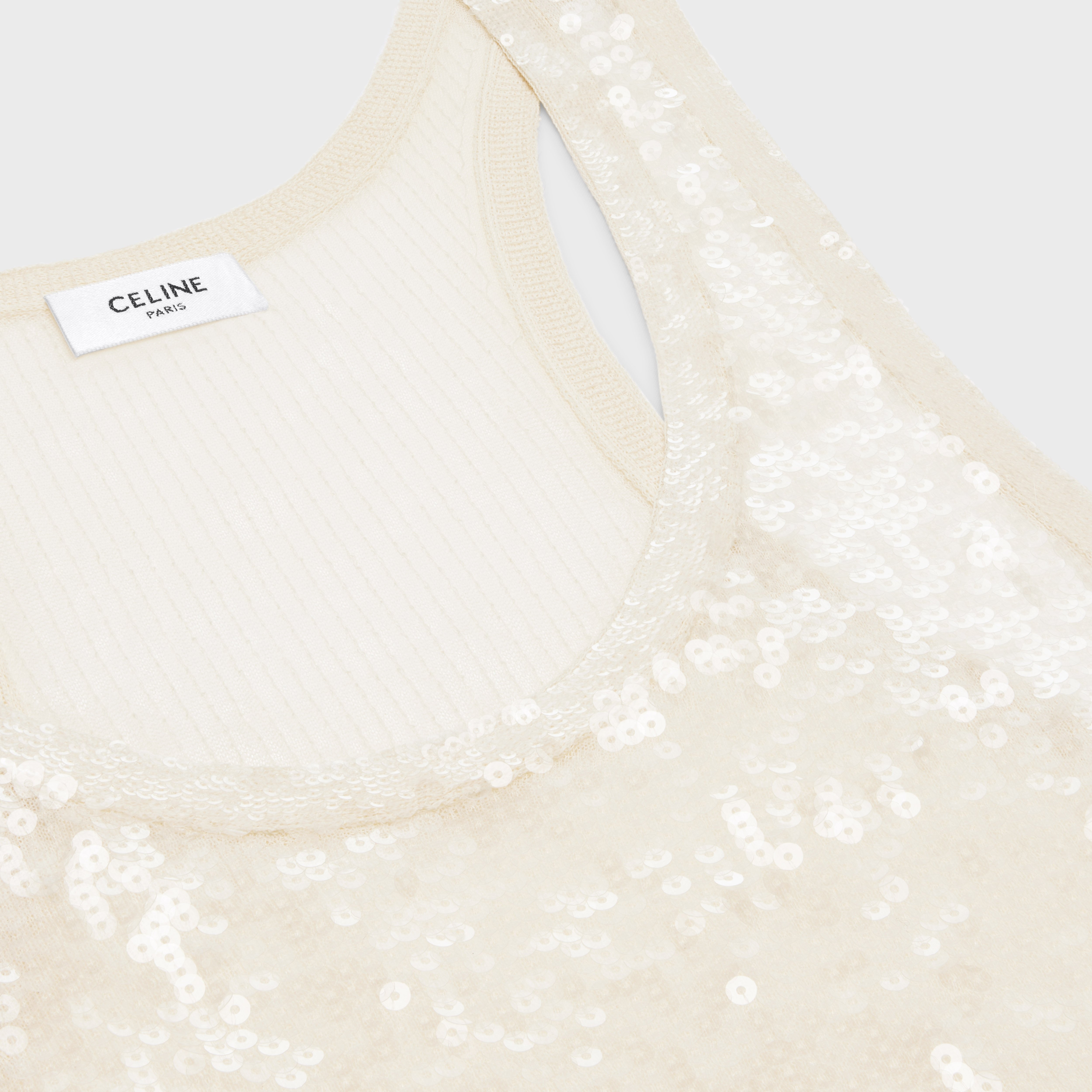 tank top in embroidered silk - 3