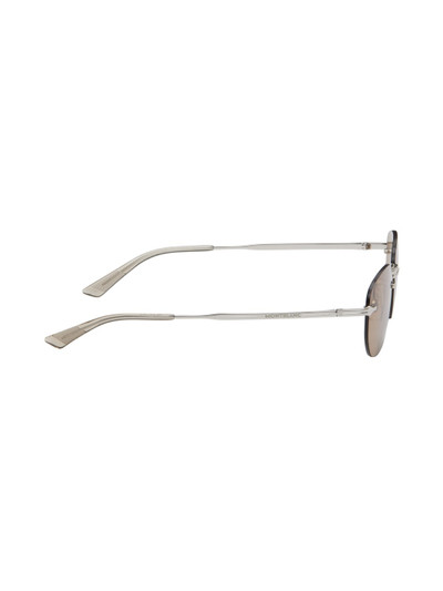 Montblanc Silver & Brown Rectangular Sunglasses outlook