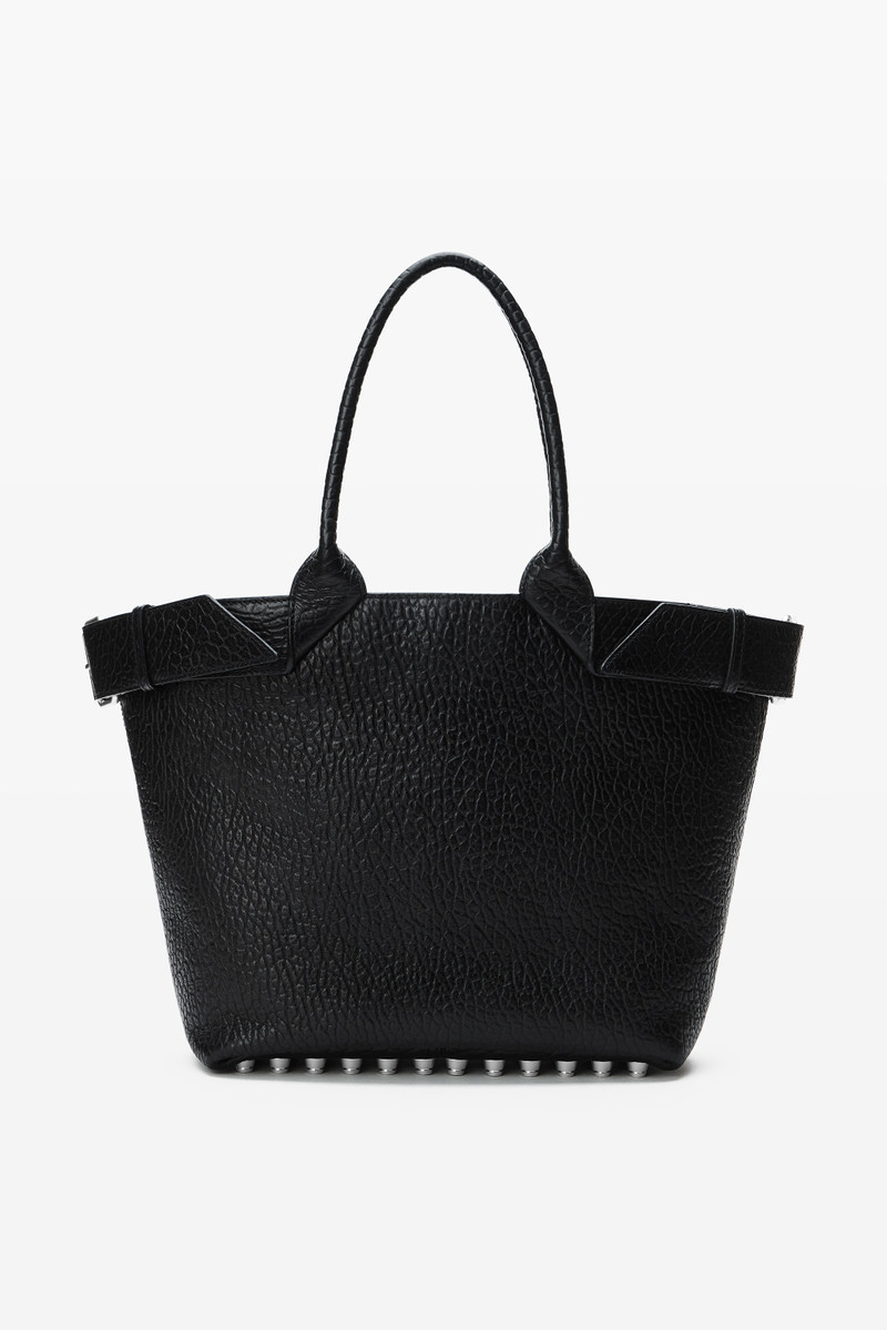 Black Large Leather Rhett Tote - 1