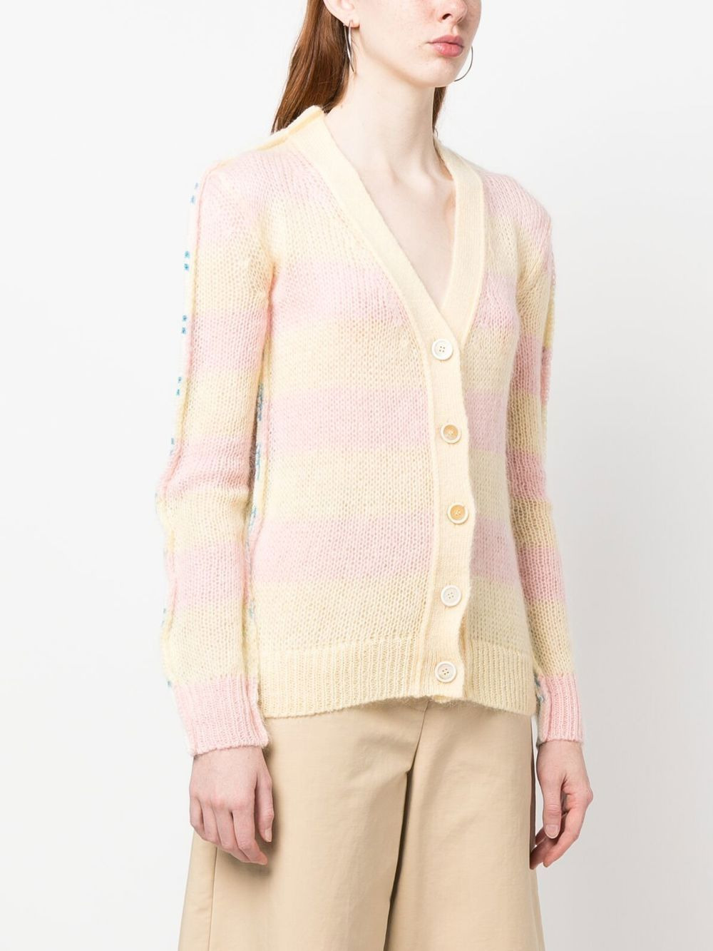 stripe-pattern cardigan - 3