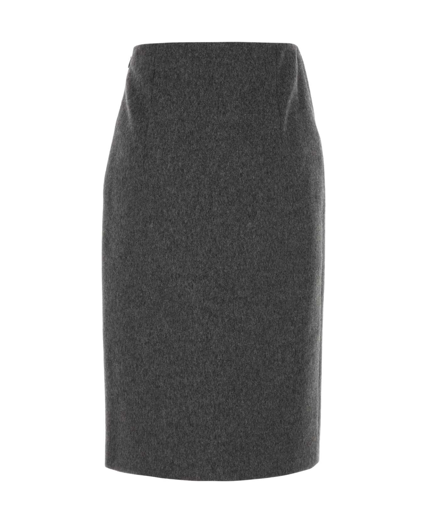 Dark Grey Wool Skirt - 2