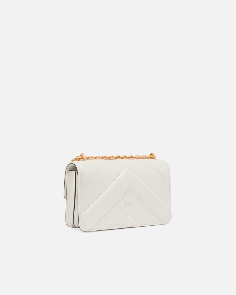 PINKO MINI LOVE BAG ONE SHOULDER BAG IN CHEVRON LEATHER AND NAPPA WITH TRIPLE CHAIN outlook