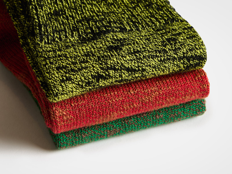 COTTON SLUB SOCK IN RED 3