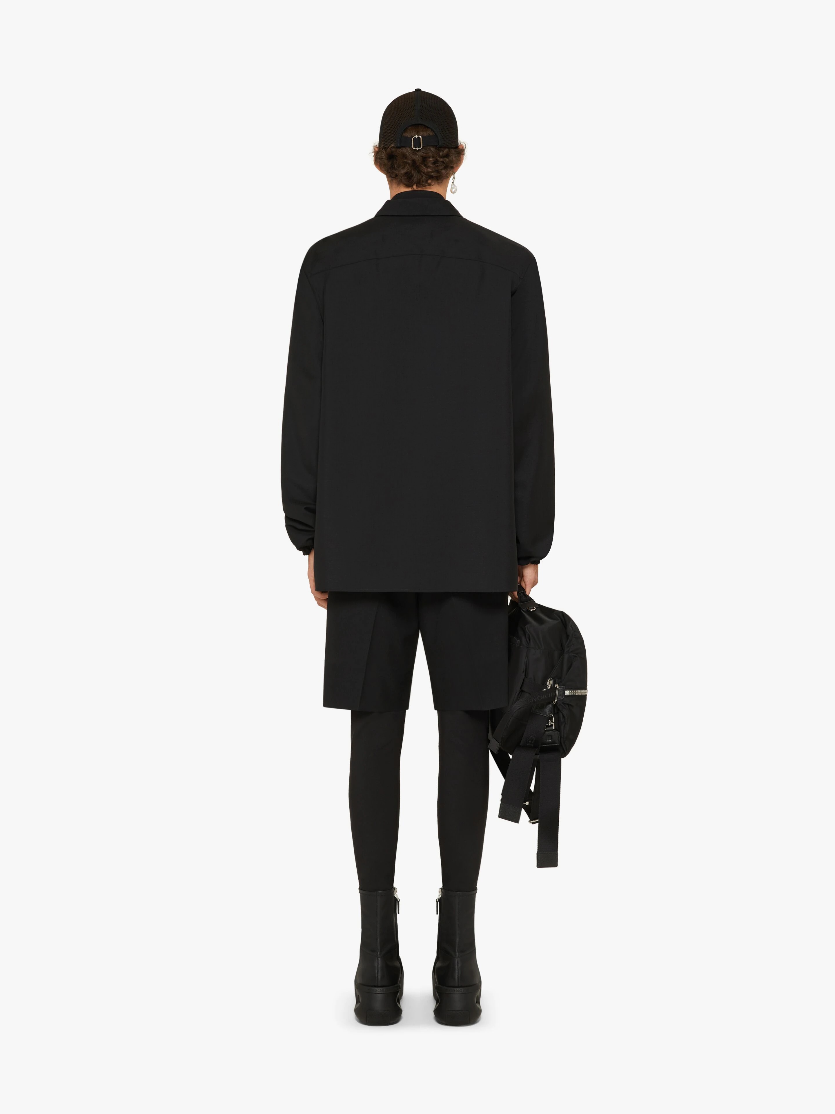 OVERSIZED ZIPPED SHIRT IN WOOL AND MOHAIR - 4