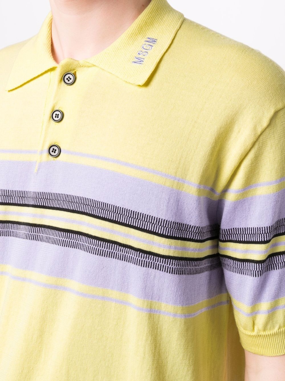 stripe-print cotton polo shirt - 5