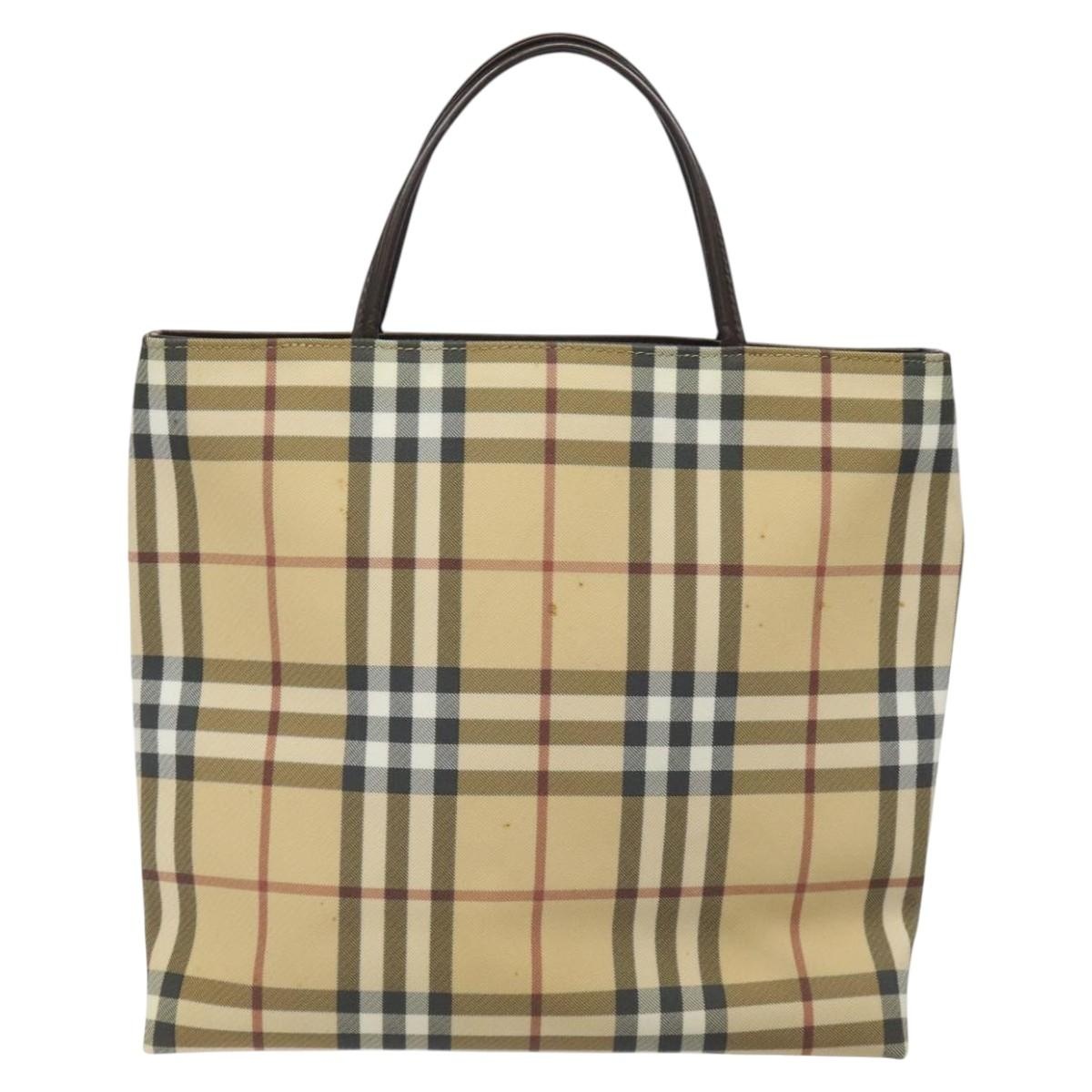 Burberry Nova Check Hand Bag Pvc Beige - 2
