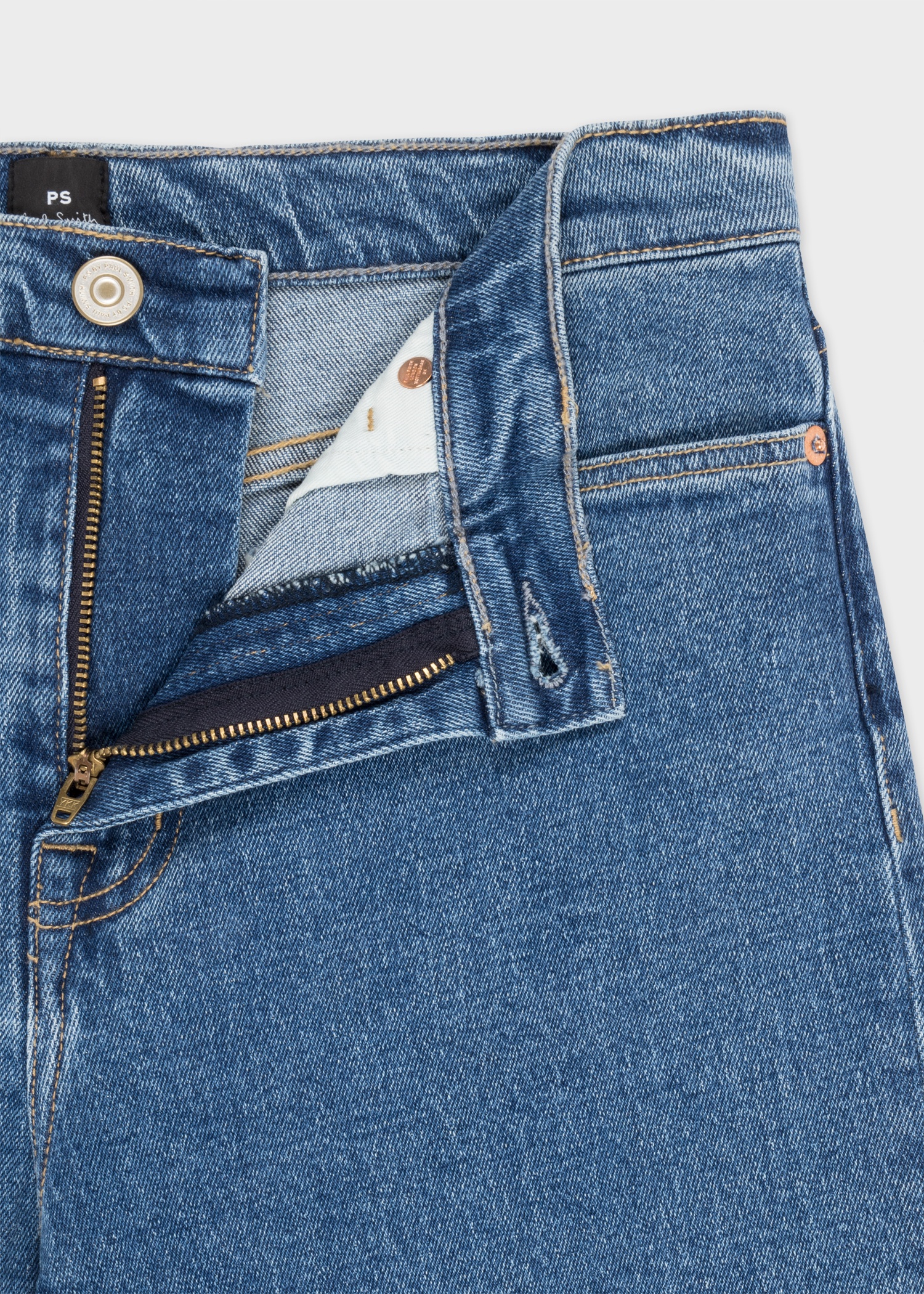 Mid Wash Straight-Fit 'Happy' Jeans - 3