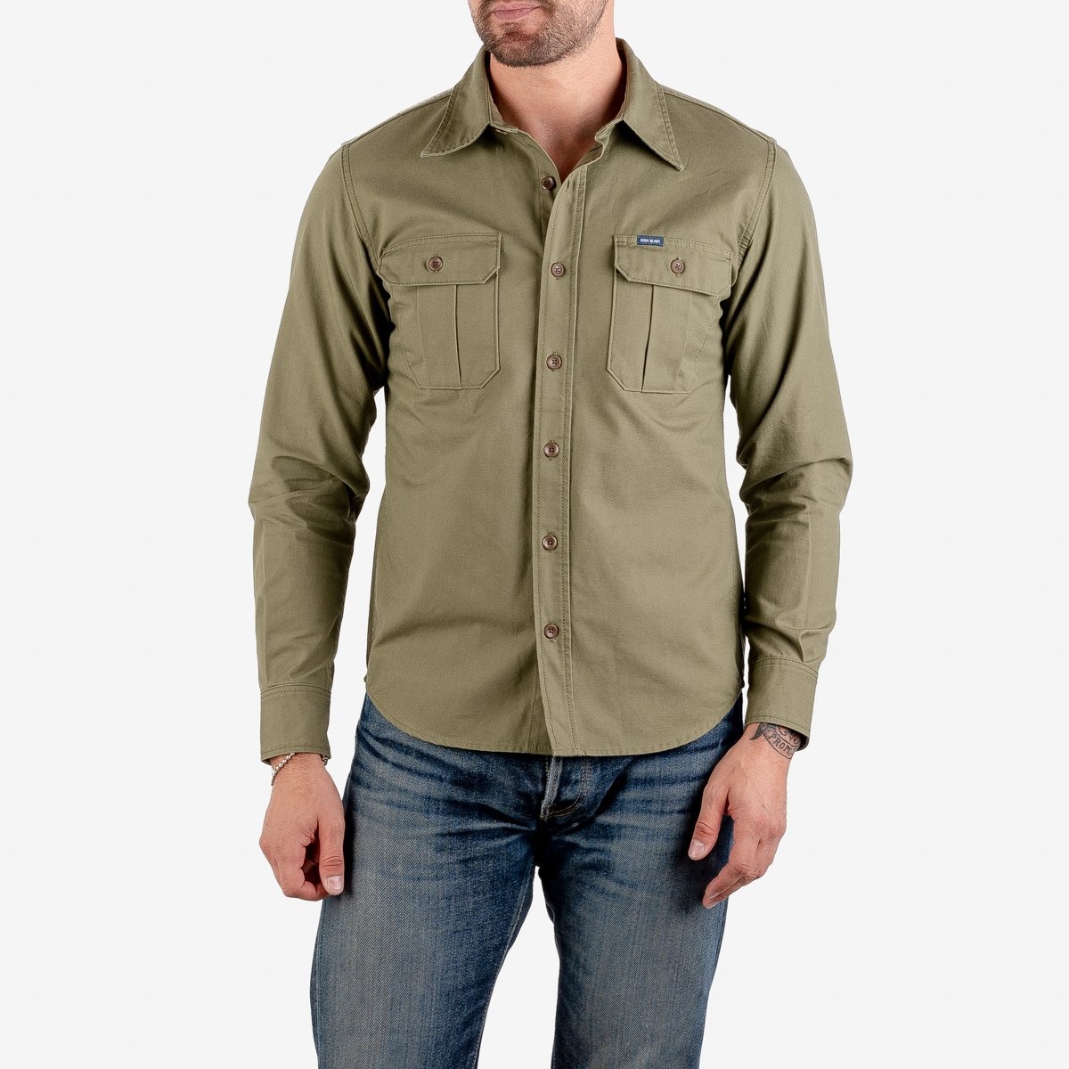 IHSH-354-ODG 9oz Military Shirt - Olive Drab Green - 2