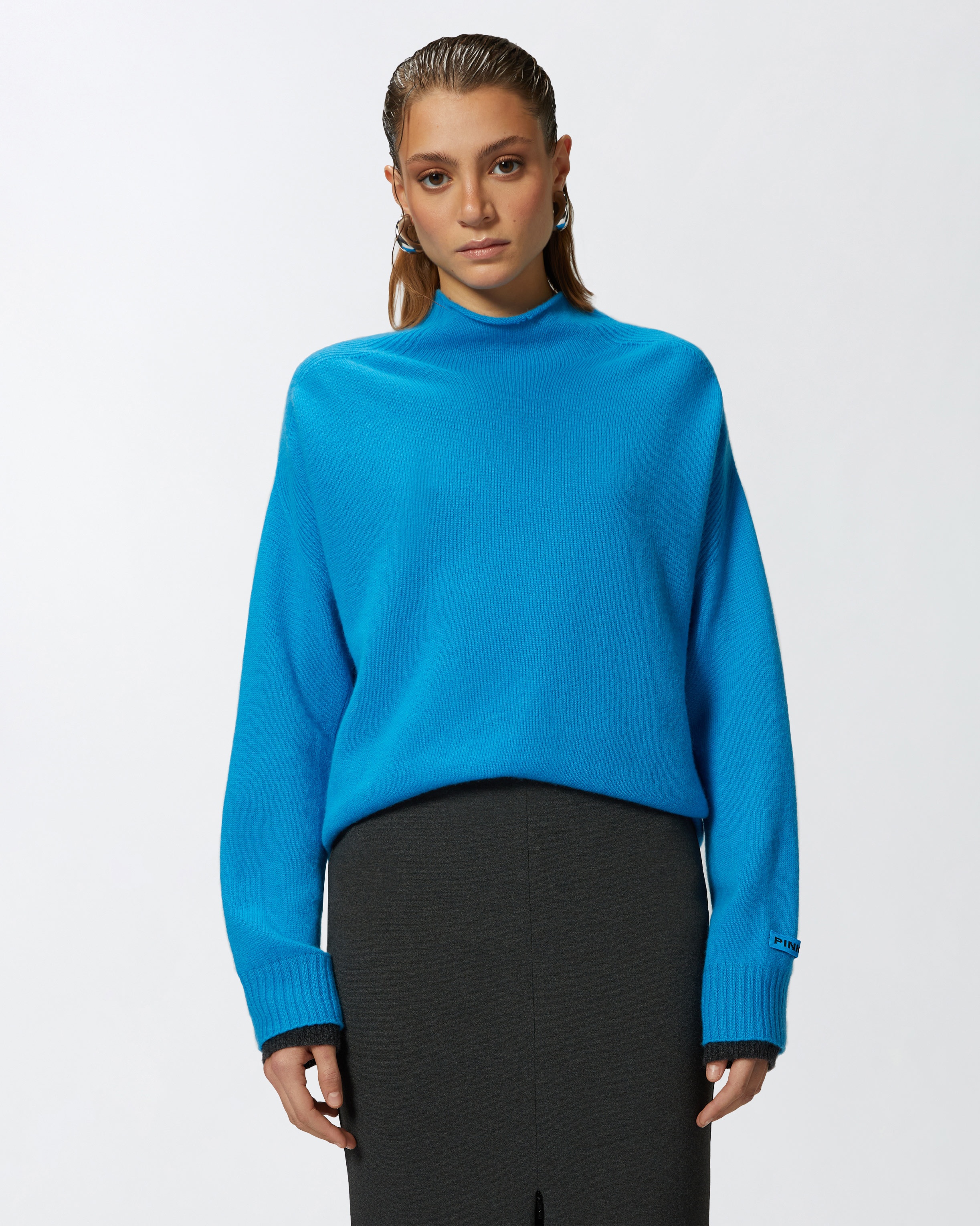 WOOL AND CASHMERE SWEATER WITH STAND-UP COLLAR - 2