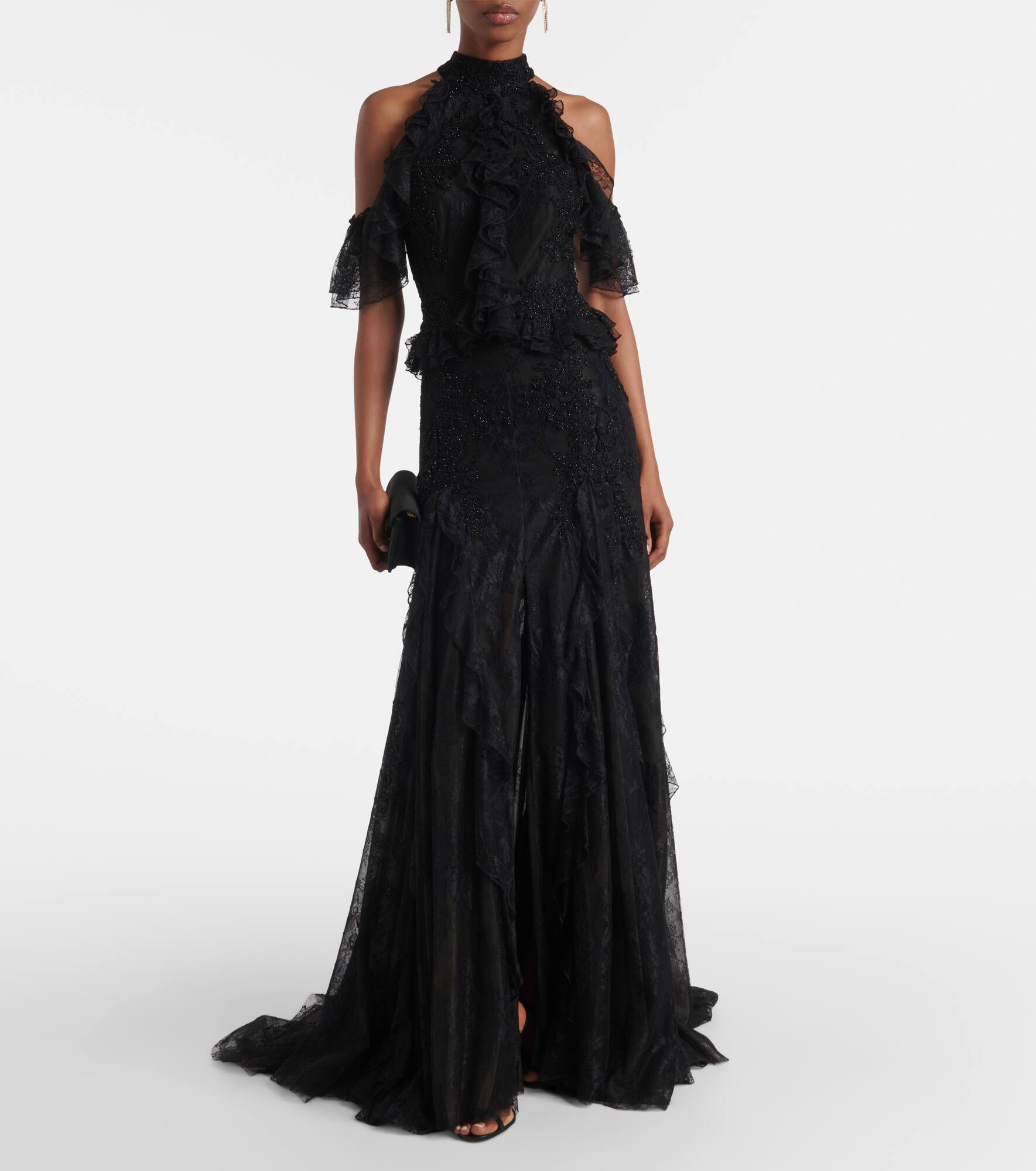 Halterneck lace gown - 2
