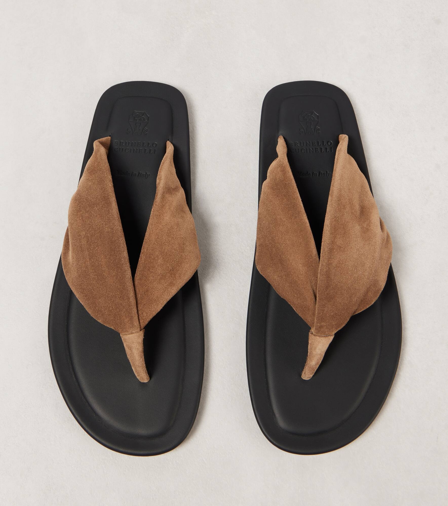 Suede thong sandals - 5