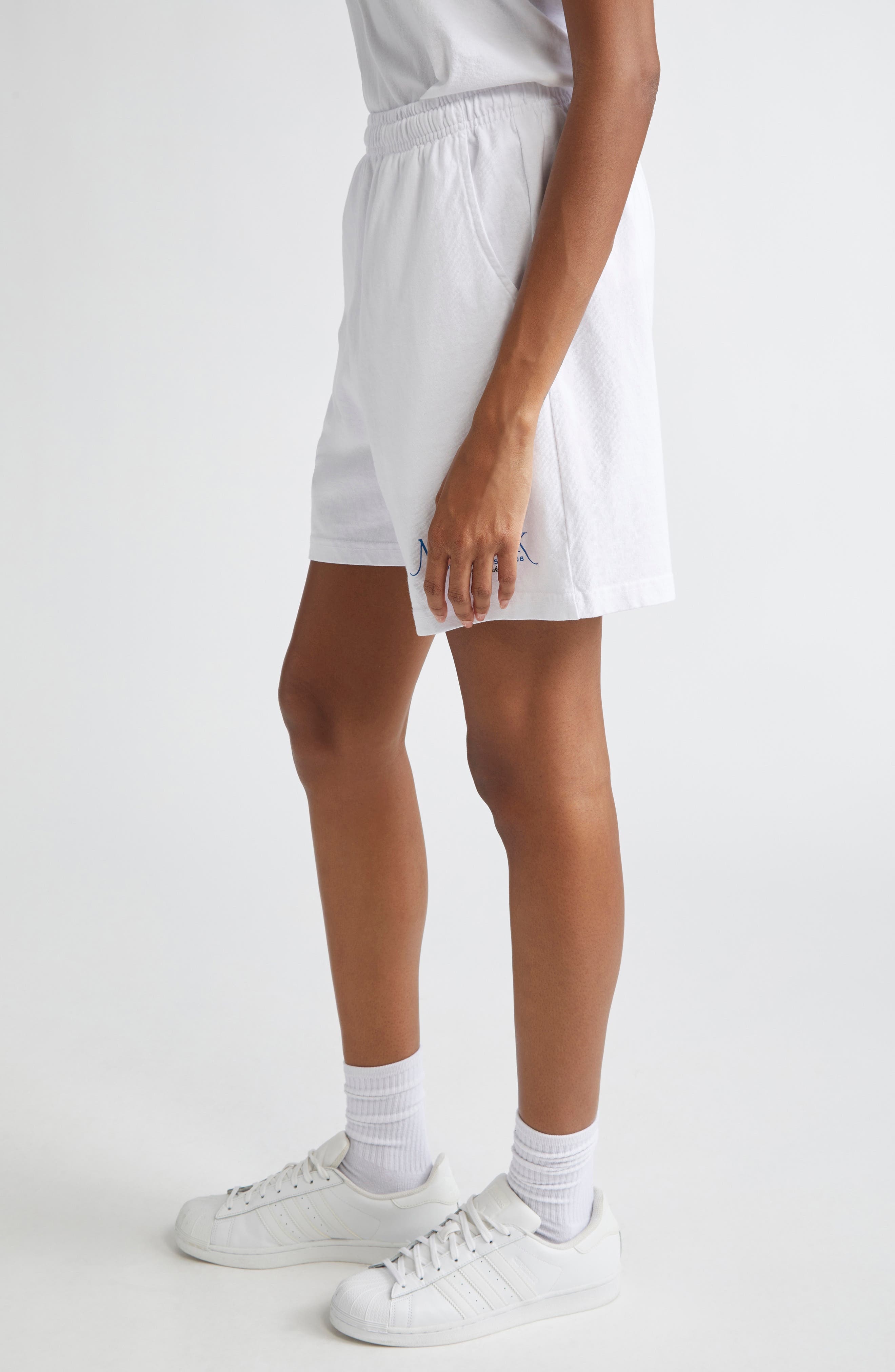 Sporty & Rich NY '94 Gym Shorts in Open White at Nordstrom - 4