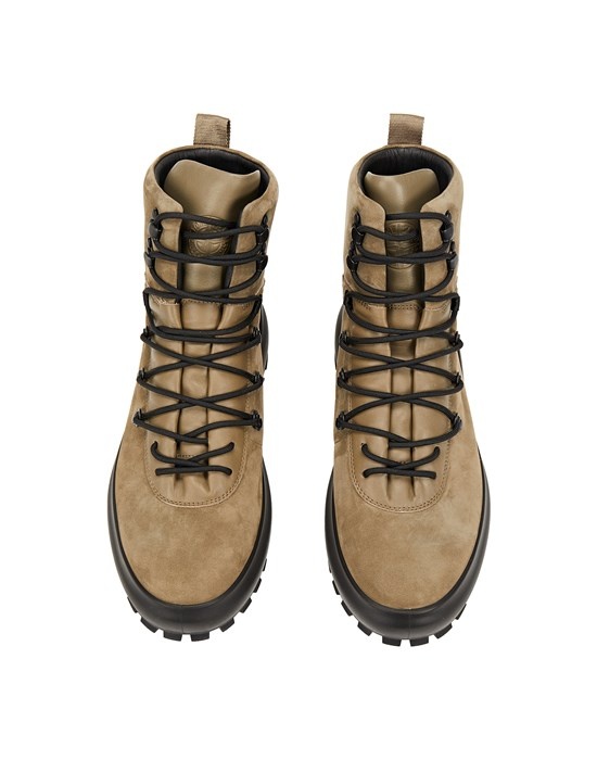 S0404 NABUK/LEATHER HIKING BOOT_STONE ISLAND WITH ECCO® MILITARY GREEN - 3