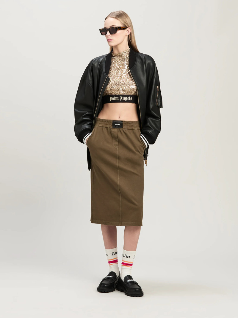 Palm Angels COLLEGE LEATHER BOMBER Jacket outlook