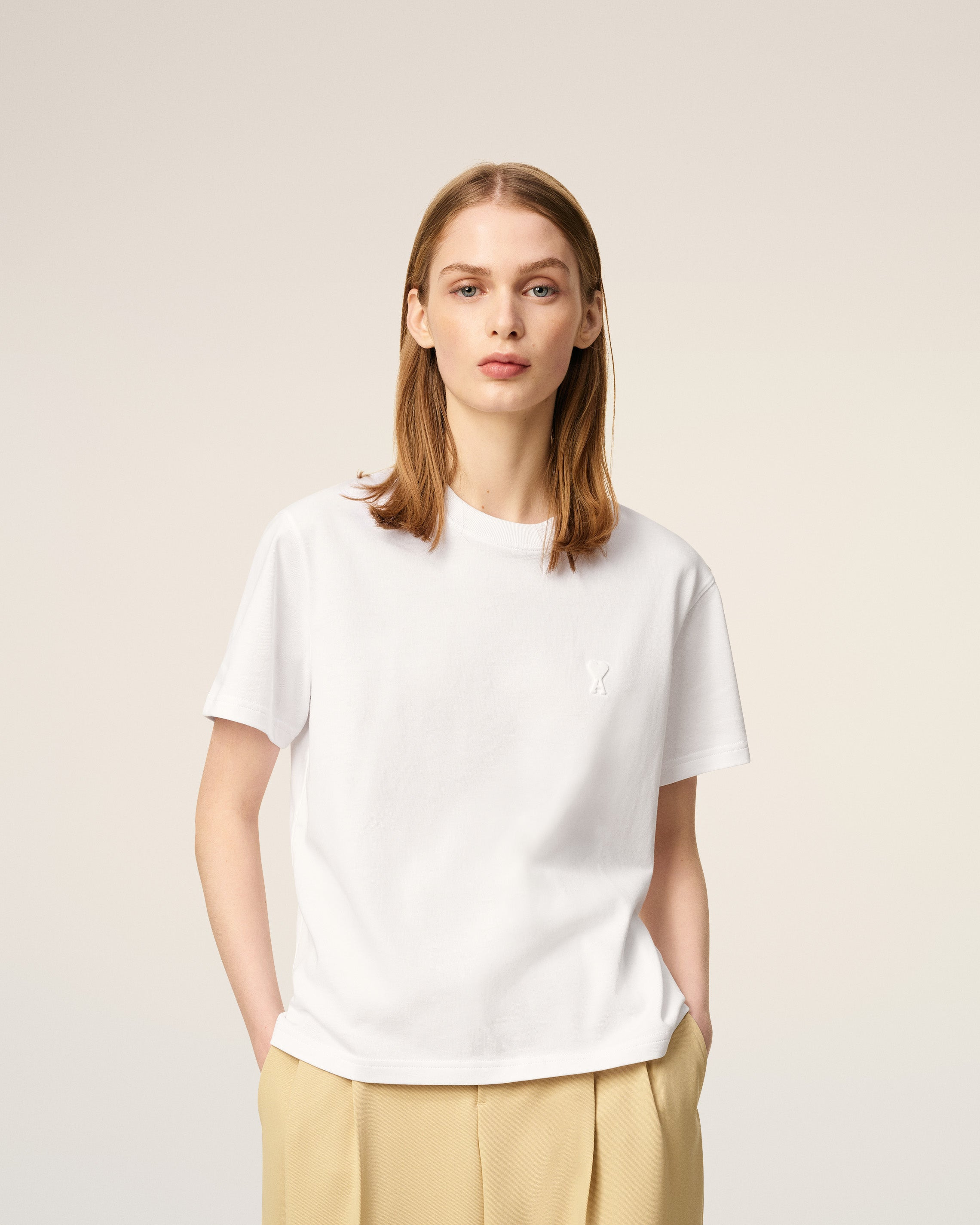 WHITE ORGANIC COTTON AMI DE COEUR T-SHIRT - 3
