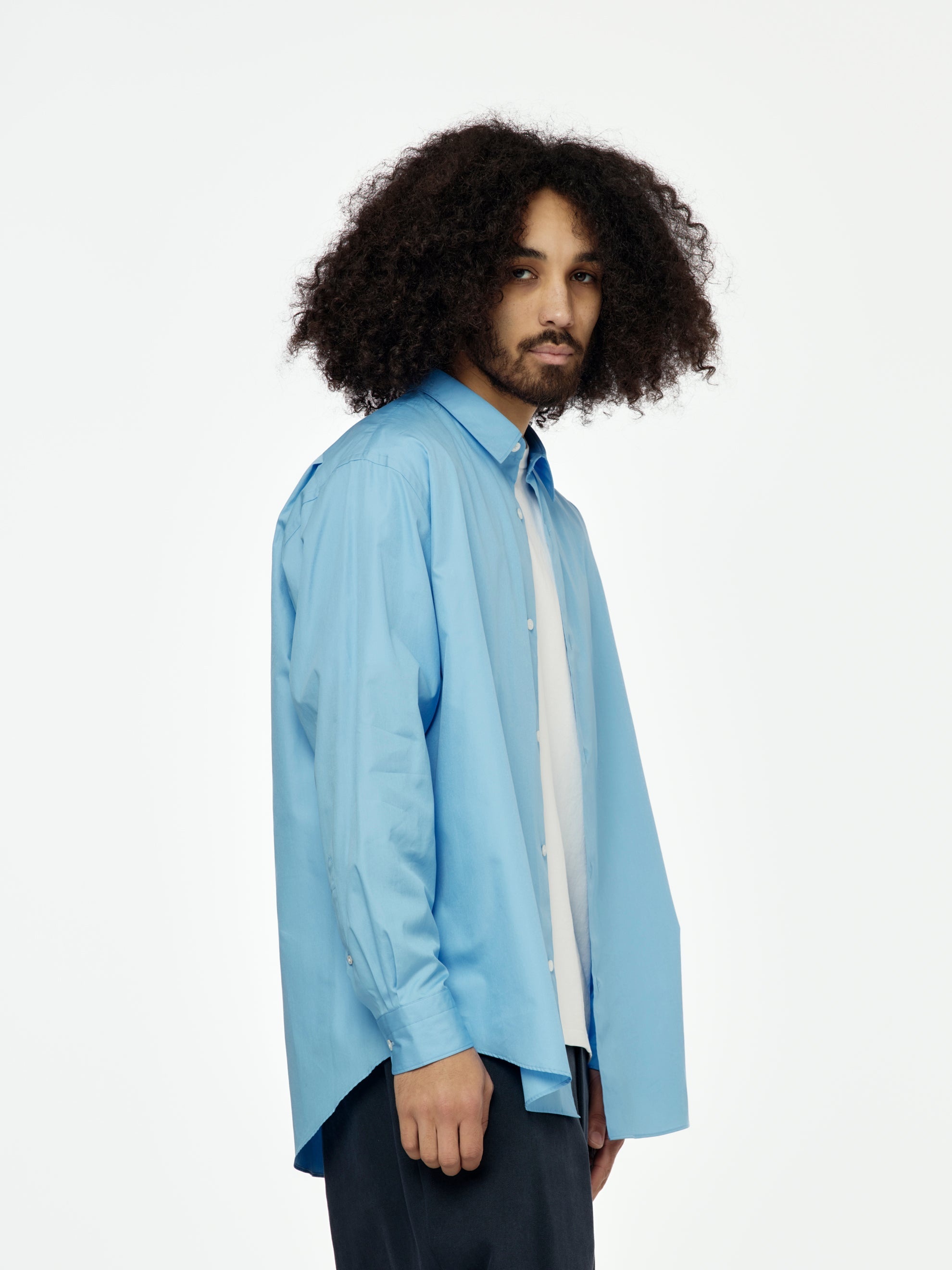 REGULAR COLLAR SHIRT (SAX) - 2