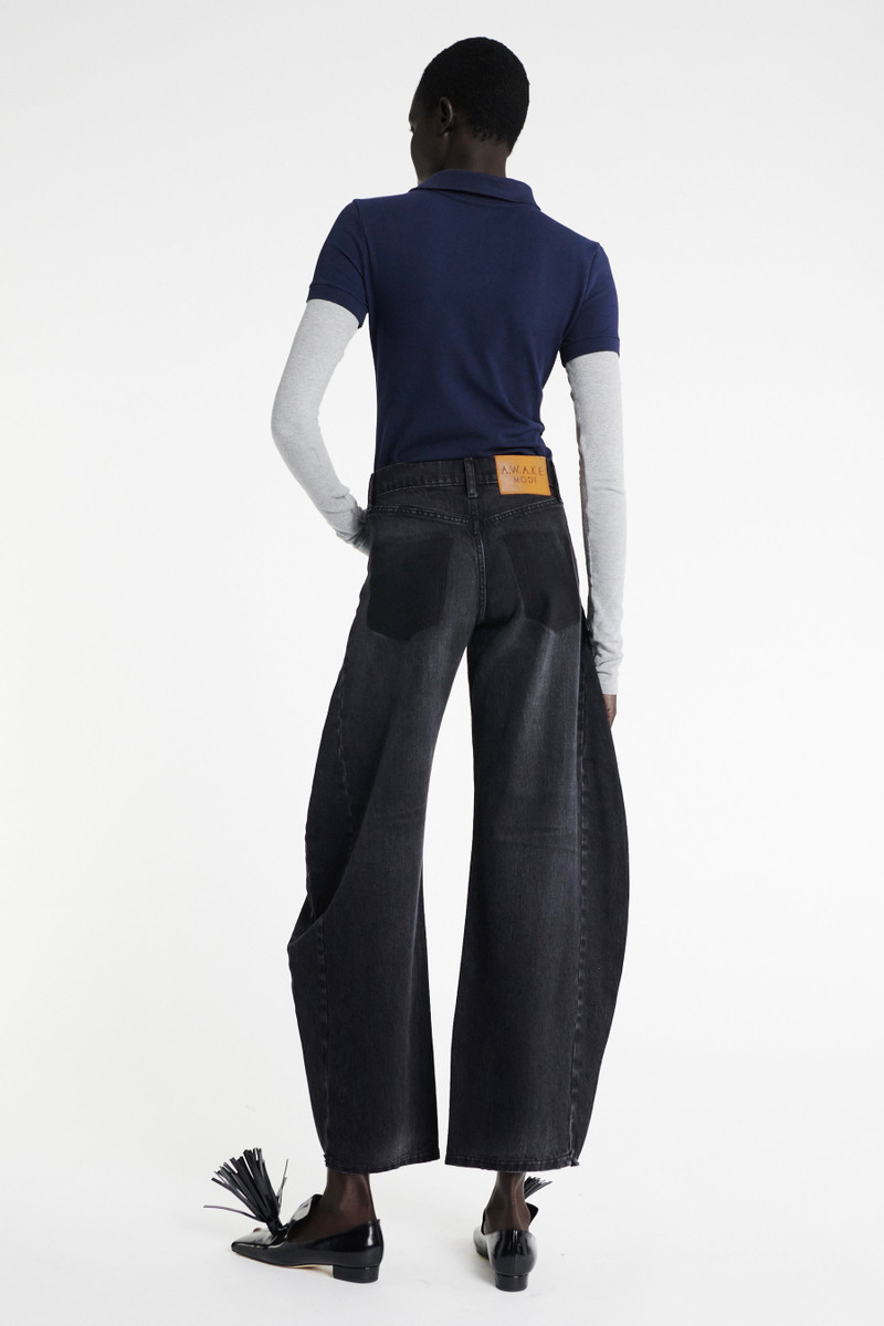 DENIM JEANS WITH INSERTS WASHED BLACK 2