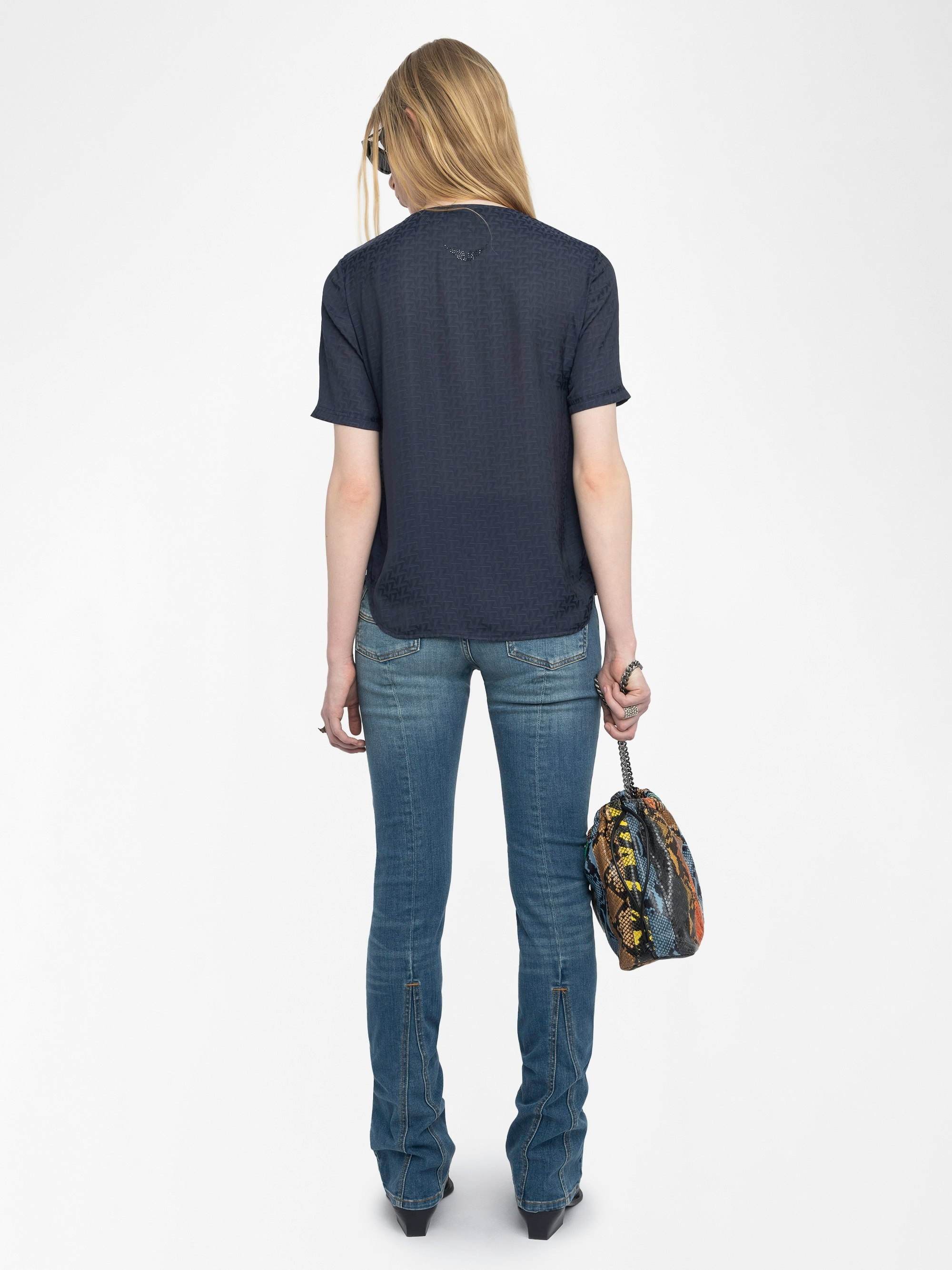 Terzo Satin V Neck Top - 3
