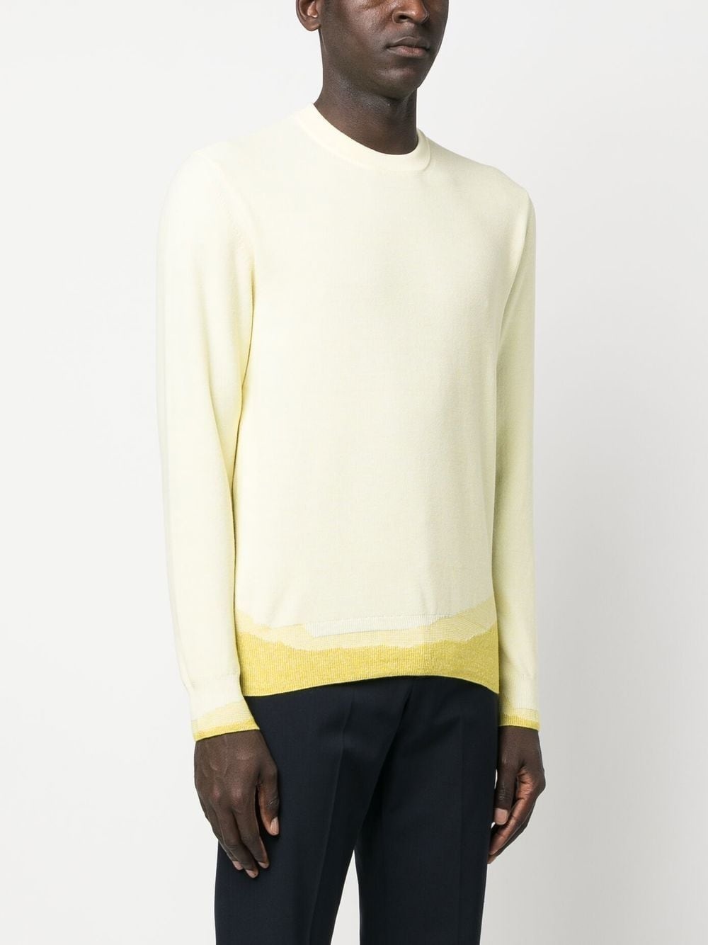 ribbed-knit crew neck sweatshirt - 3