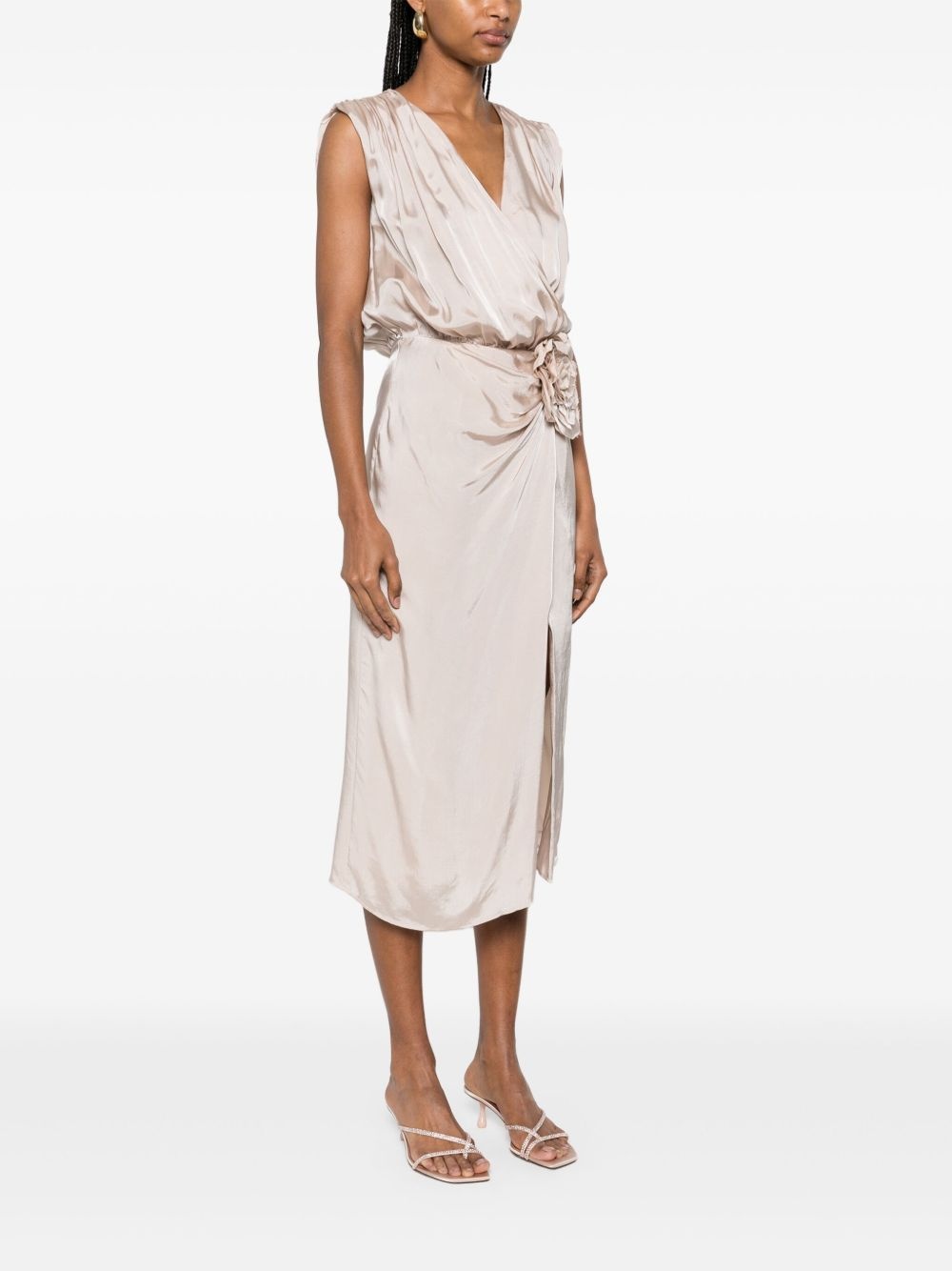 twill-weave midi dress - 3