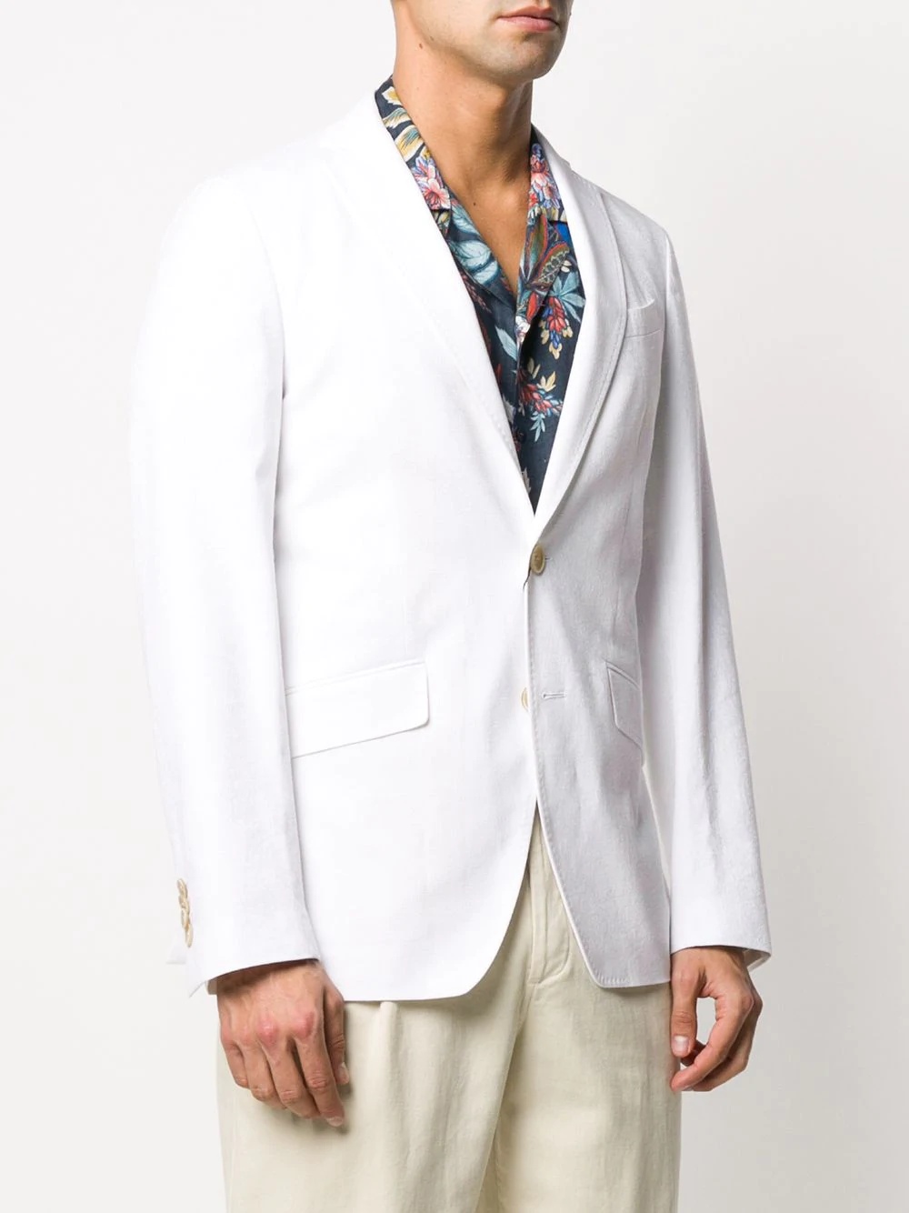 paisley jacquard single-breasted blazer - 3