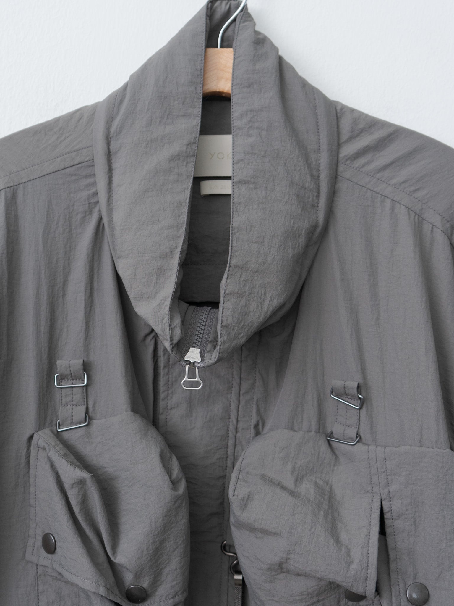 Nylon Multi Pockets Detachable Utility Blouson - Charcoal Khaki - 7