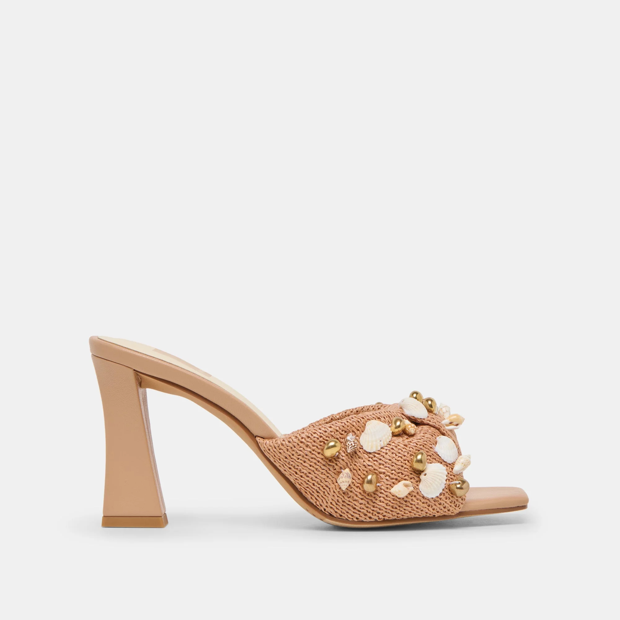 TYLAH HEELS TOFFEE BEADED RAFFIA - 1