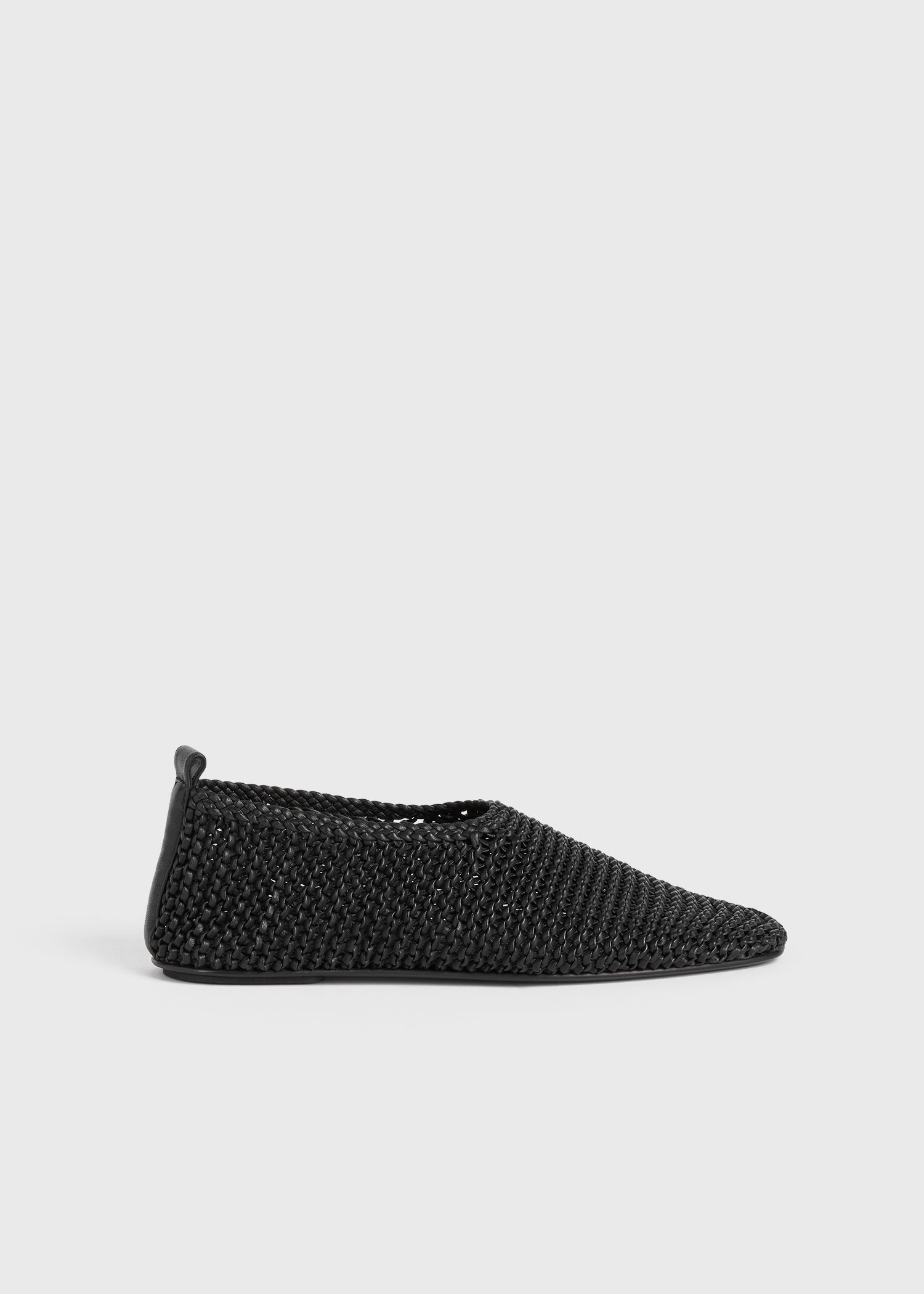 Woven leather ballerinas black - 8