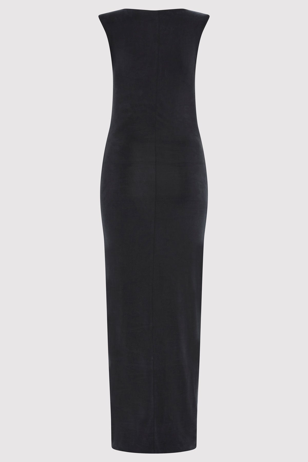 Cupro Jersey Drape Dress - Black - 7