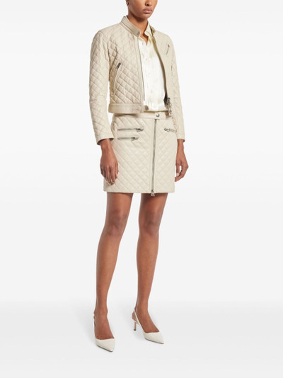 TOM FORD diamond-quilted leather miniskirt outlook