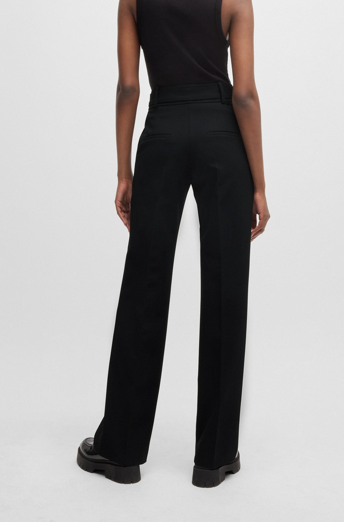 REGULAR-FIT TROUSERS WITH ADJUSTABLE D-RING BELT - 4